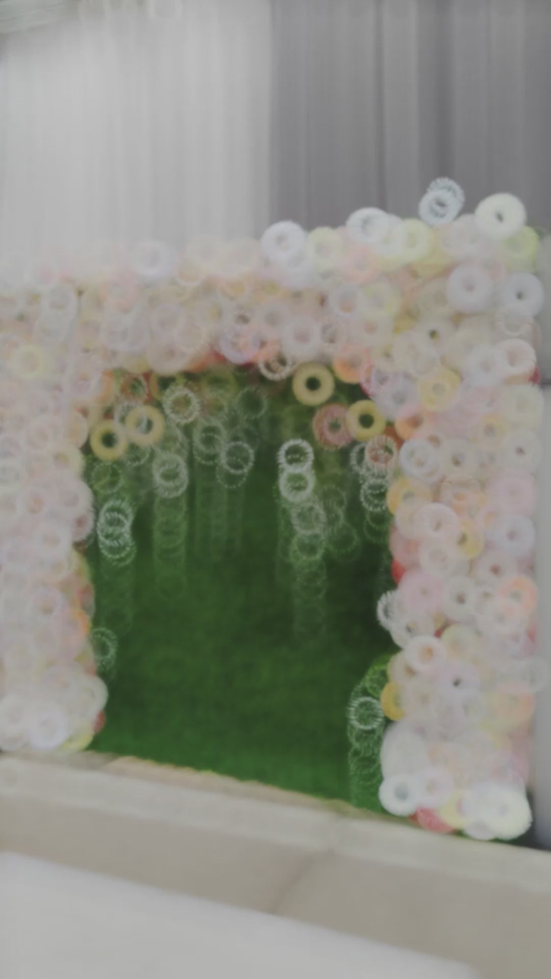 ValarFlowers White Pink Rose Artificial Flower Wall Backdrop for Wedding & Event Decor VF-294