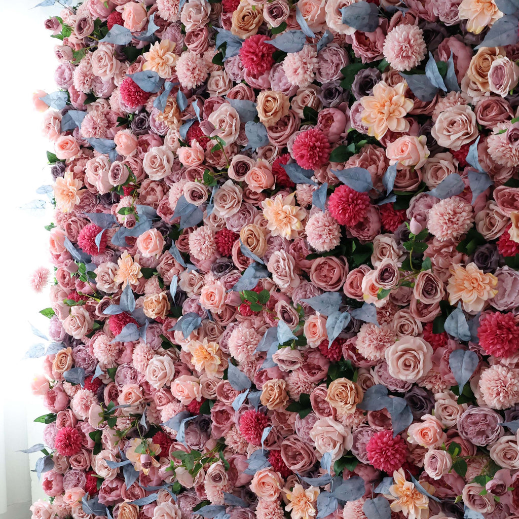 ValarFlowers Rose Peony Hydrangea Artificial Flower Wall Backdrop for Wedding & Event Decor VF-298