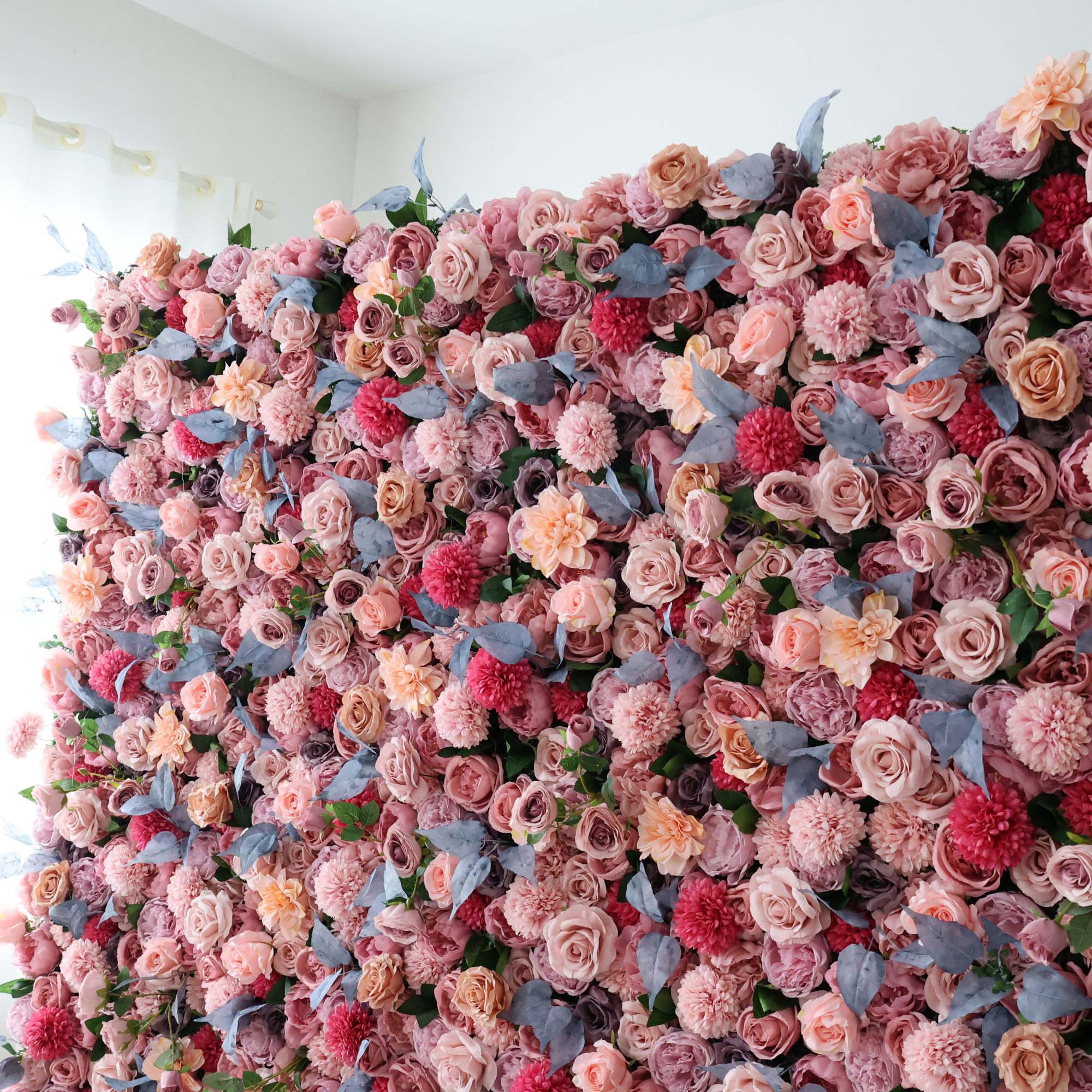 ValarFlowers Rose Peony Hydrangea Artificial Flower Wall Backdrop for Wedding & Event Decor VF-298