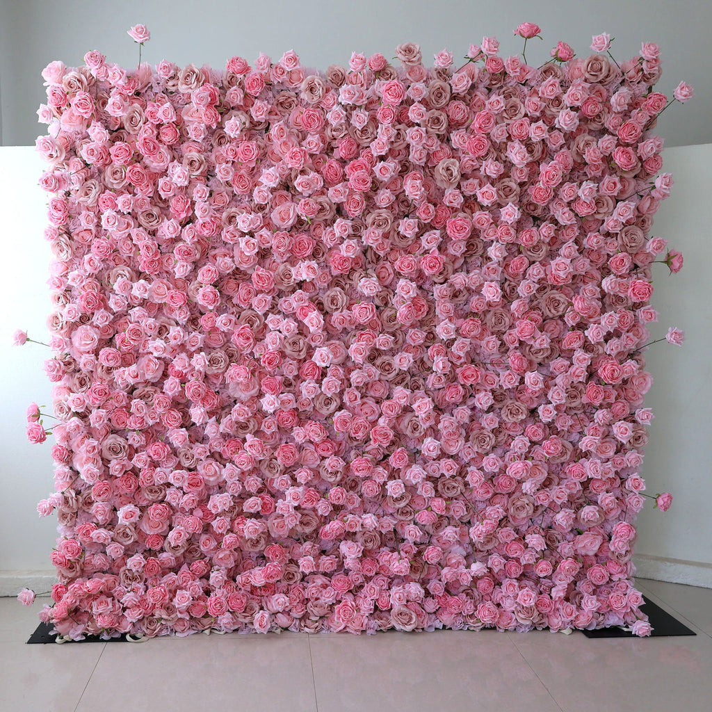 ValarFlowers Pink Rose Peony Artificial Flower Wall Backdrop for Wedding & Event Decor VF-394