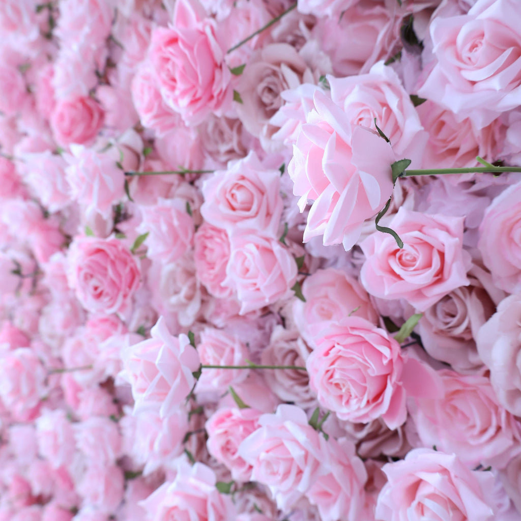 ValarFlowers Pink Rose Peony Artificial Flower Wall Backdrop for Wedding & Event Decor VF-394