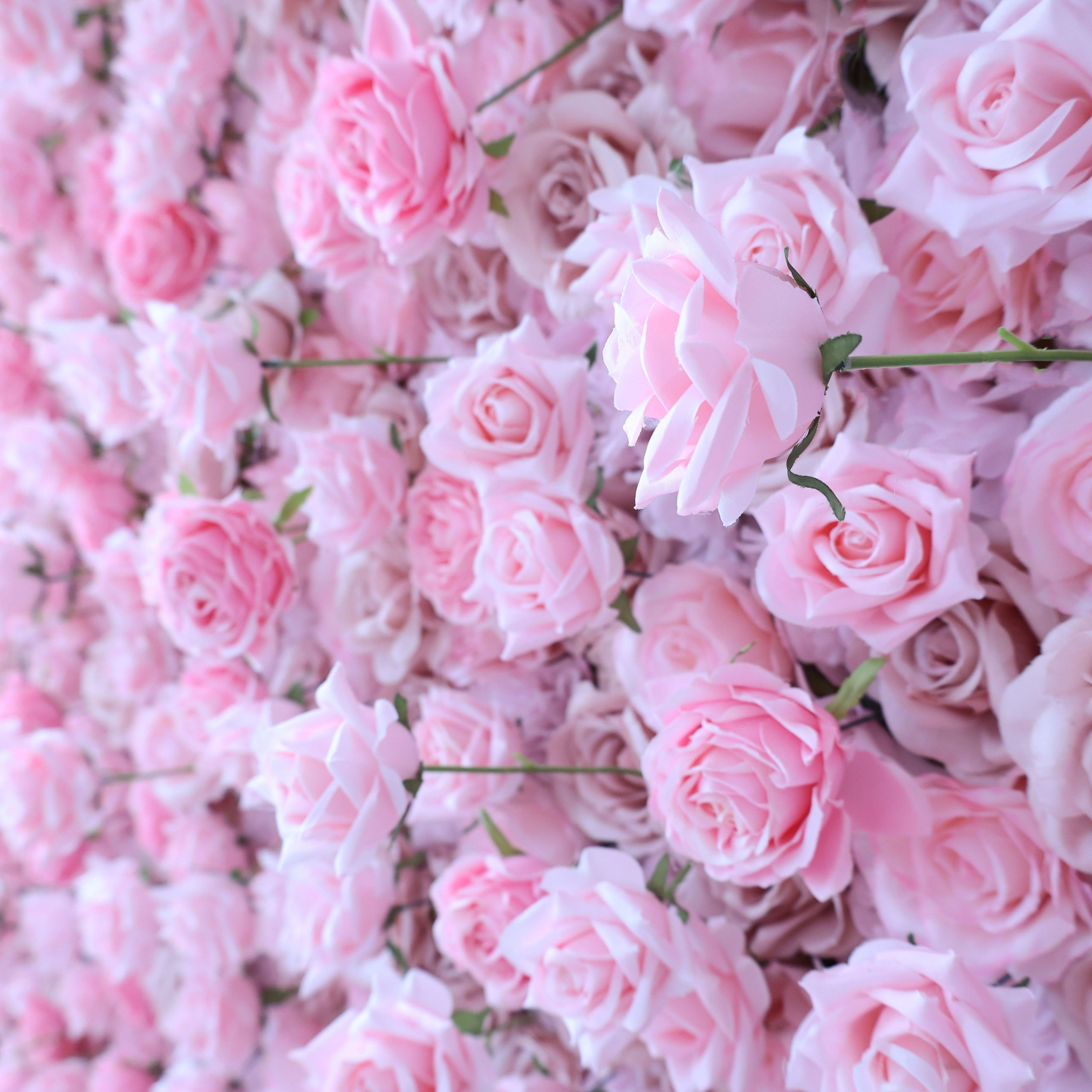 ValarFlowers Pink Rose Peony Artificial Flower Wall Backdrop for Wedding & Event Decor VF-394