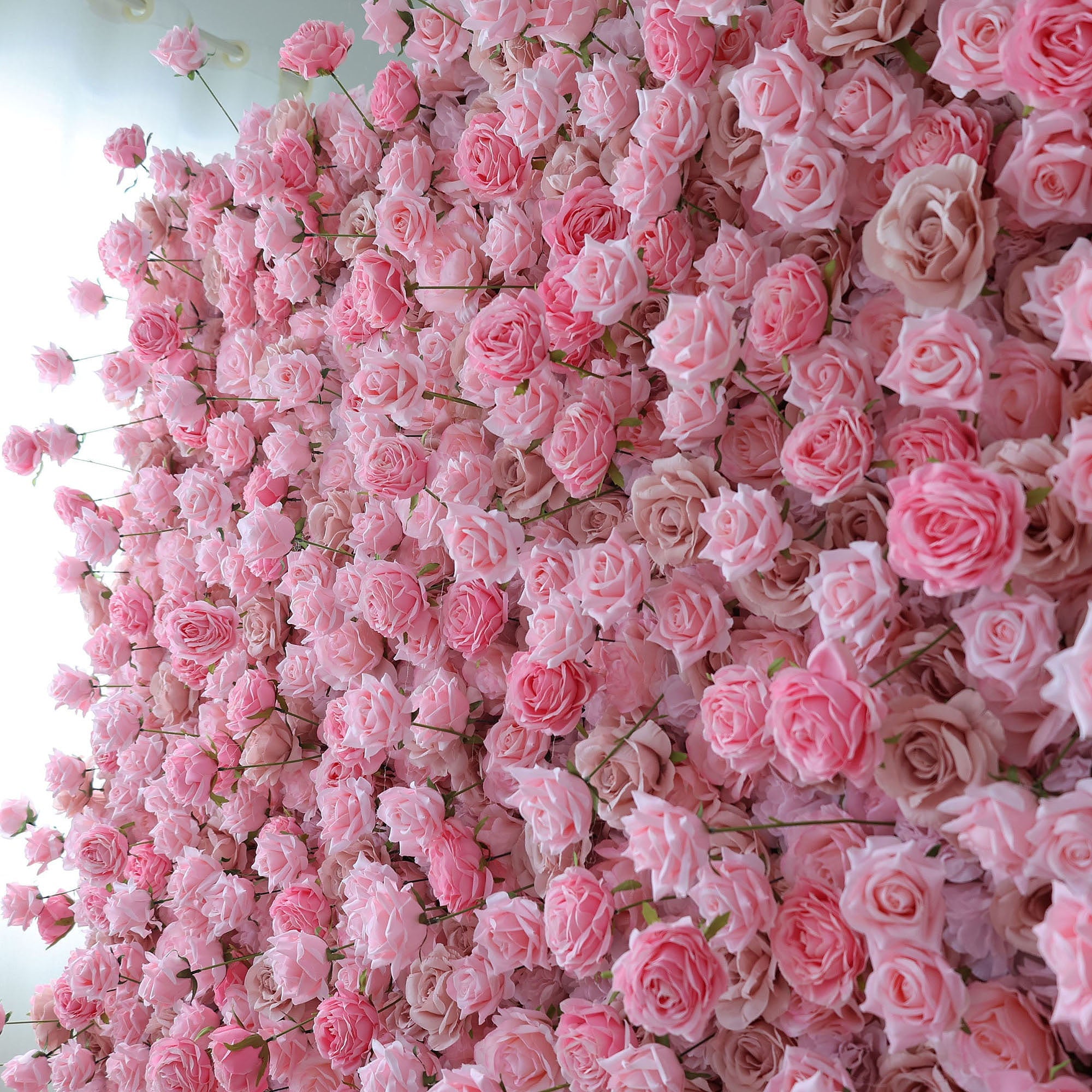 ValarFlowers Pink Rose Peony Artificial Flower Wall Backdrop for Wedding & Event Decor VF-394