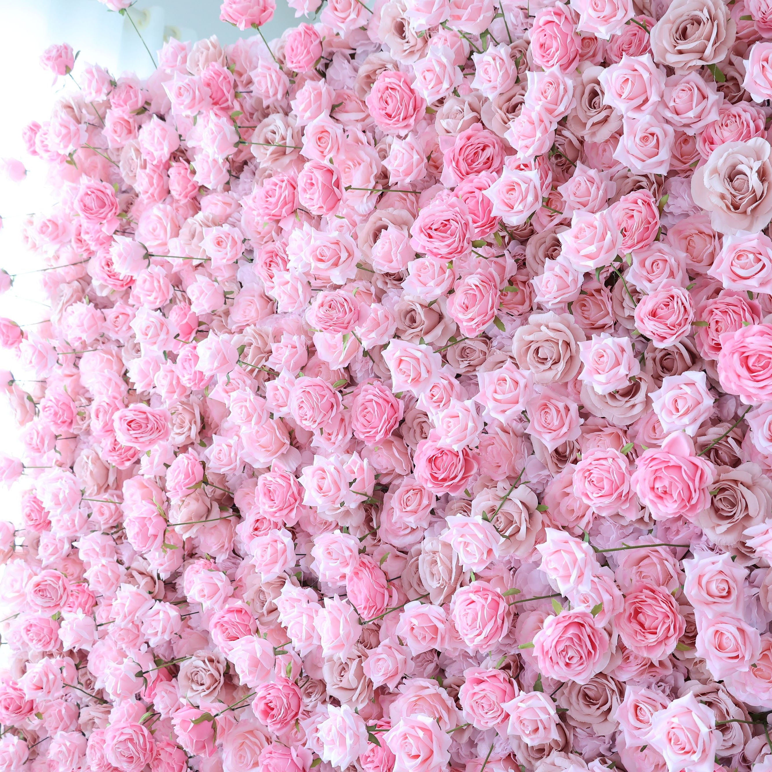 ValarFlowers Pink Rose Peony Artificial Flower Wall Backdrop for Wedding & Event Decor VF-394