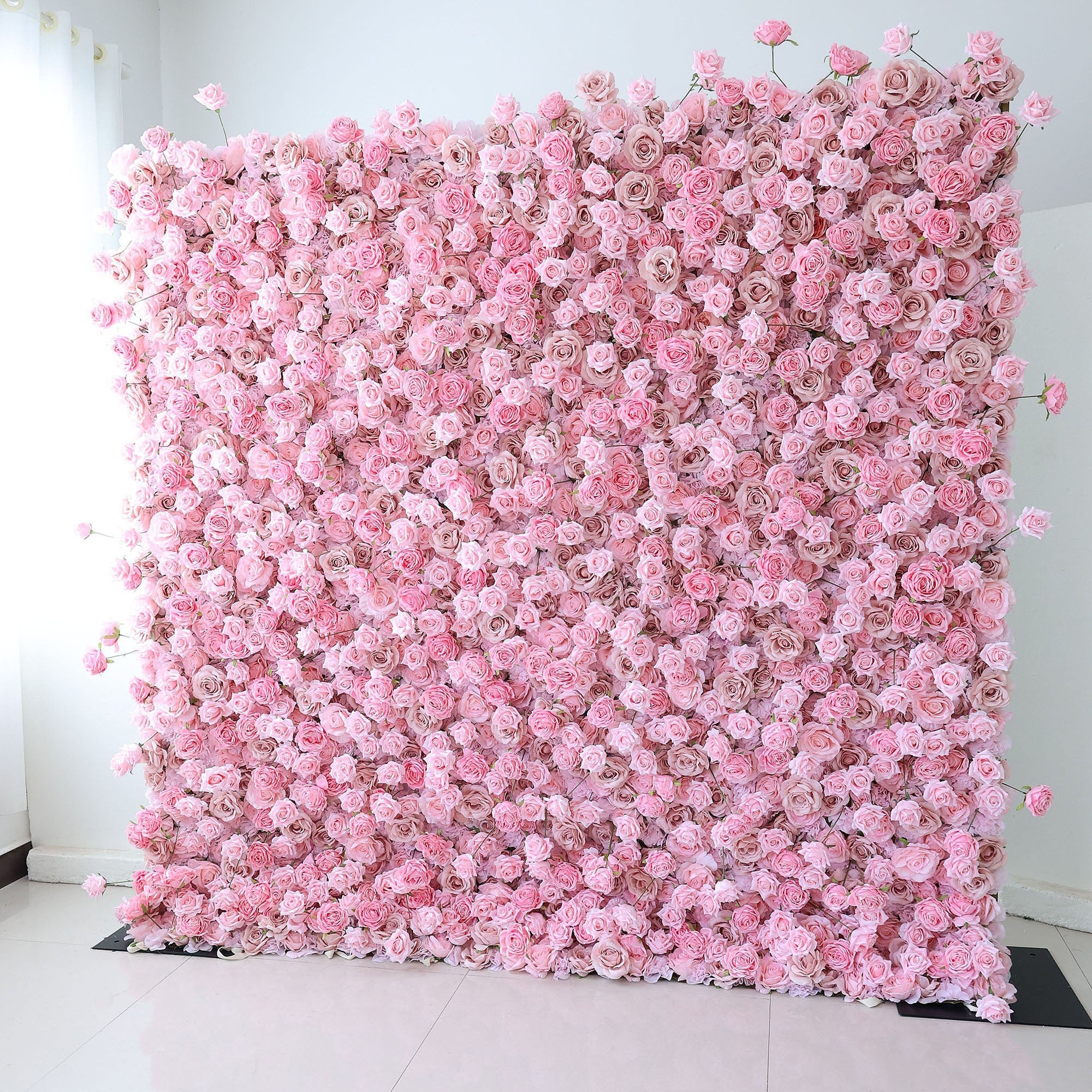 ValarFlowers Pink Rose Peony Artificial Flower Wall Backdrop for Wedding & Event Decor VF-394