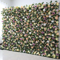 Valar Flowers Dark Sea Green and Leaves, punctuated by dark purple roses Artificial Flower Wedding Event Wall-VF-299