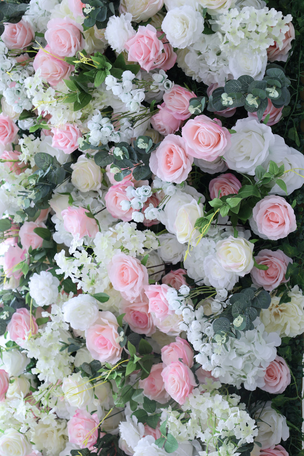 ValarFlowers Pink Cream Ivory Artificial Flower Wall Backdrop for Wedding & Event Decor VF-321