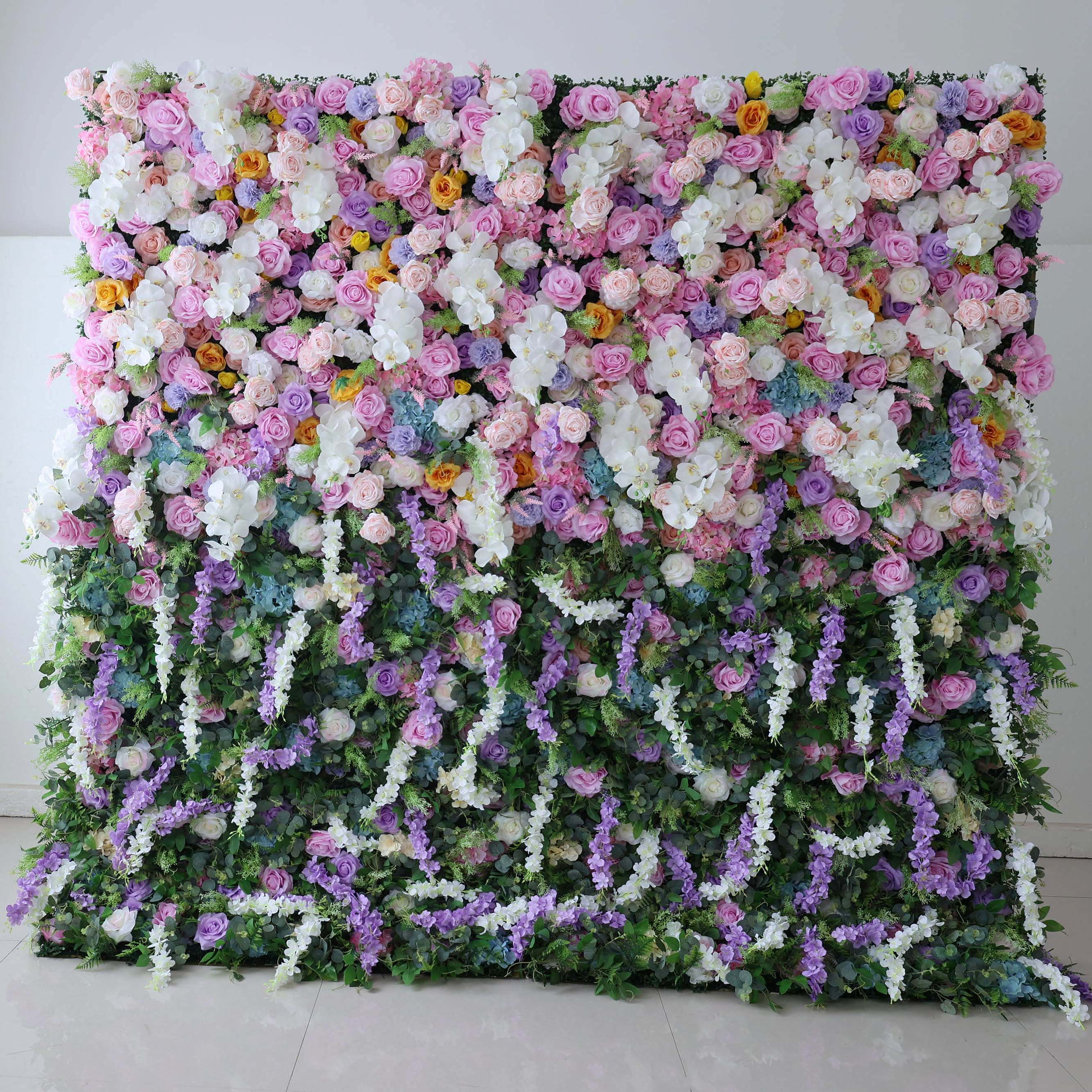 ValarFlowers Lush Rose And Peony Artificial Flower Wall Backdrop for Wedding & Event Decor VF-380