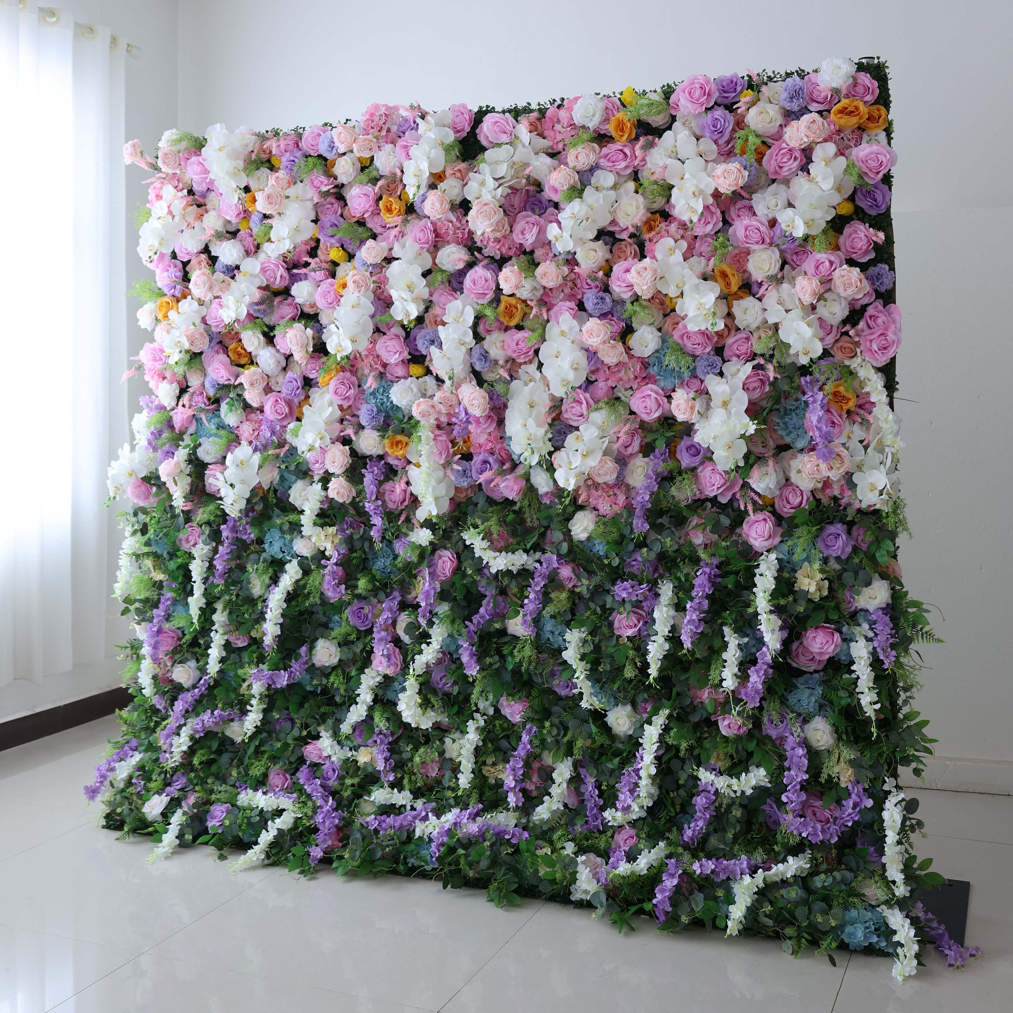 ValarFlowers Lush Rose And Peony Artificial Flower Wall Backdrop for Wedding & Event Decor VF-380