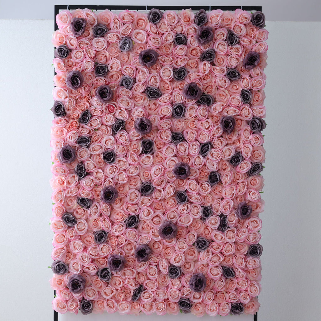 Valar Flowers Artificial Mixed Variety Of Pink And Dark Purple Rose Flowers Flower Wall Wedding Event Backdrop-VF-323