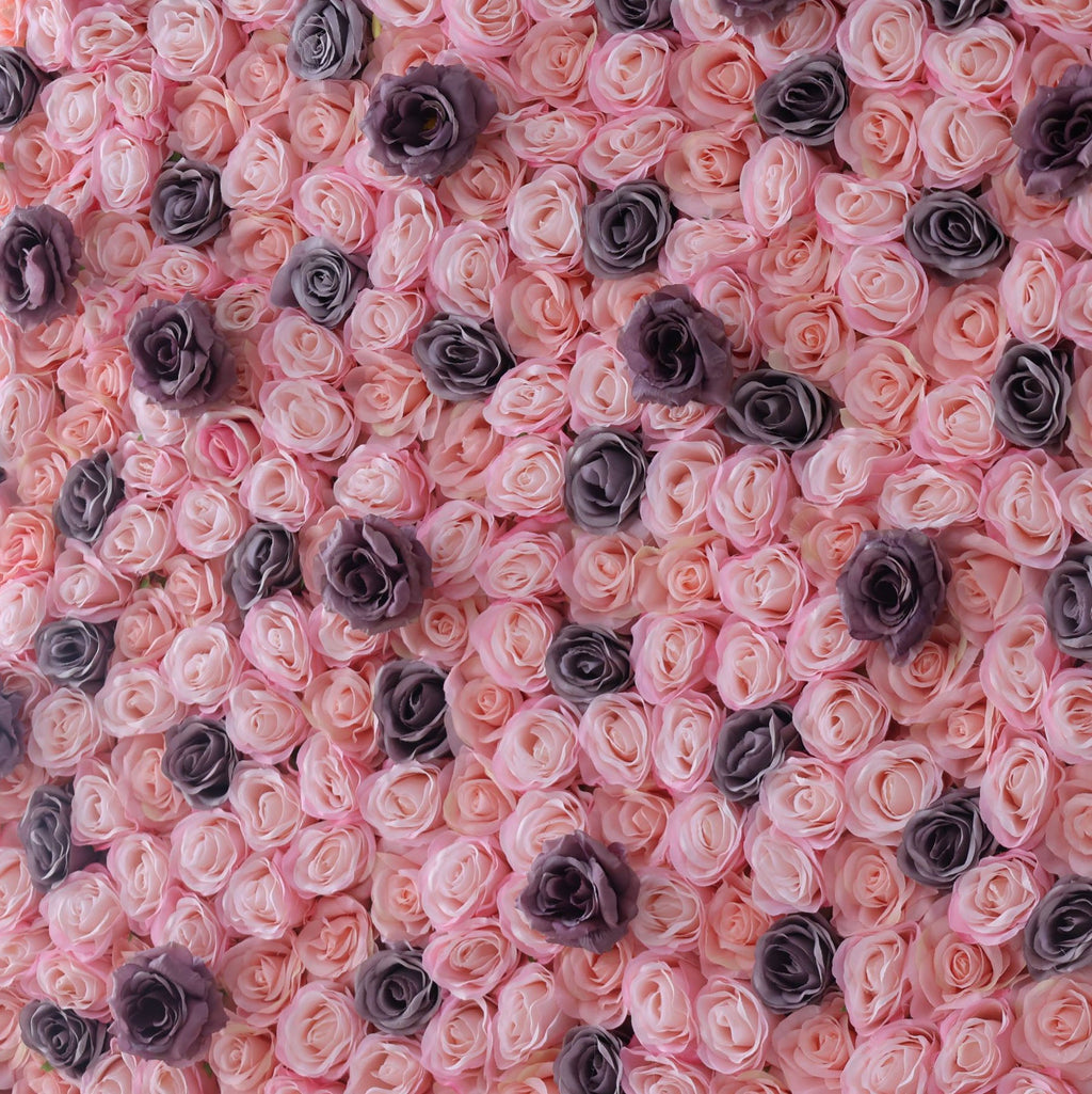 Valar Flowers Artificial Mixed Variety Of Pink And Dark Purple Rose Flowers Flower Wall Wedding Event Backdrop-VF-323