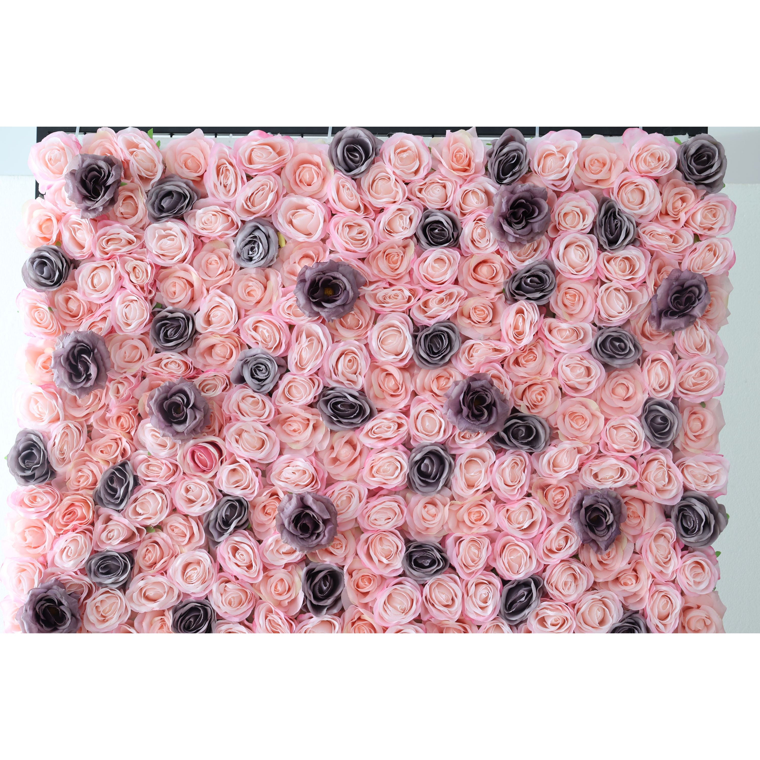 Valar Flowers Artificial Mixed Variety Of Pink And Dark Purple Rose Flowers Flower Wall Wedding Event Backdrop-VF-323