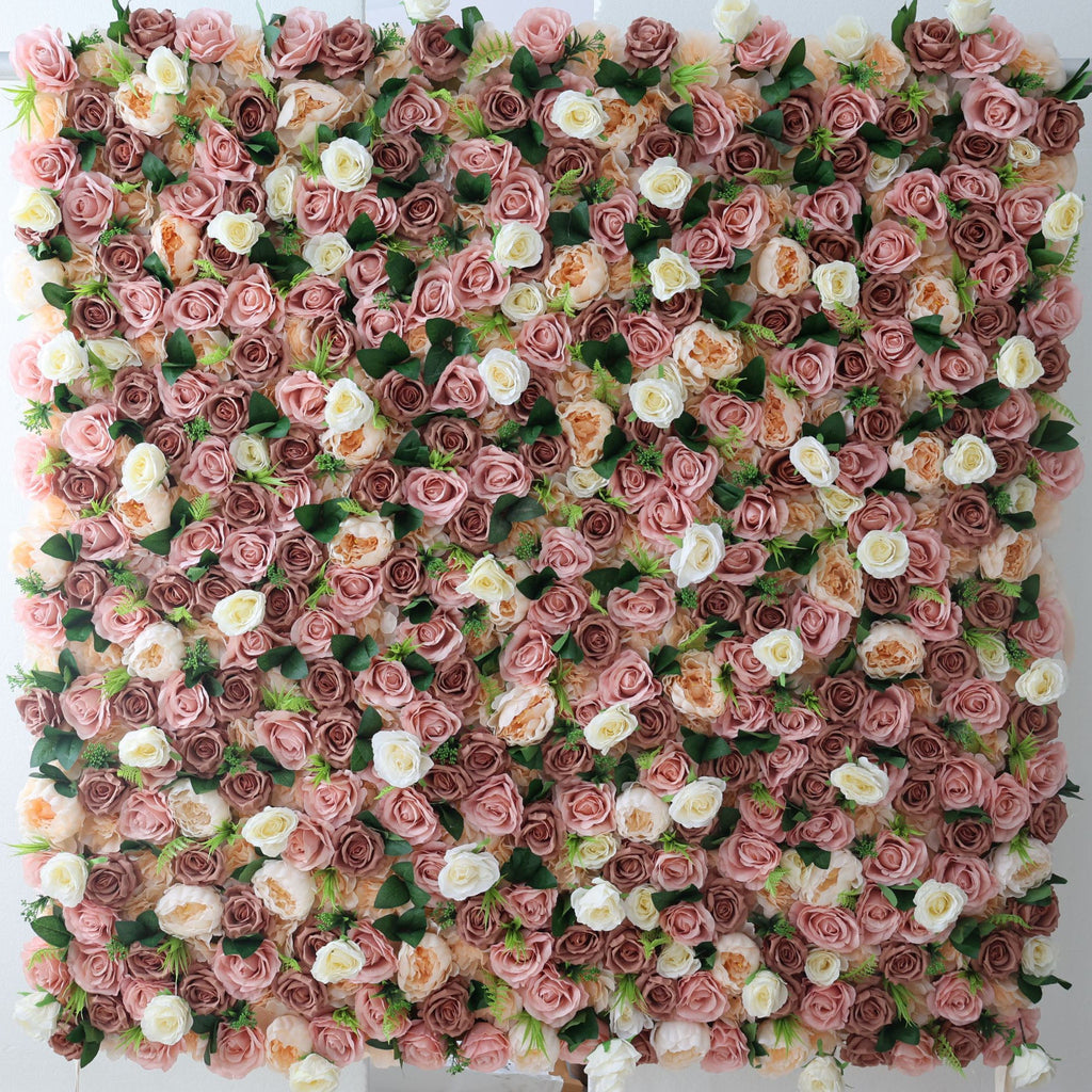 ValarFlowers Pink White Peony Artificial Flower Wall Backdrop for Wedding & Event Decor VF-322