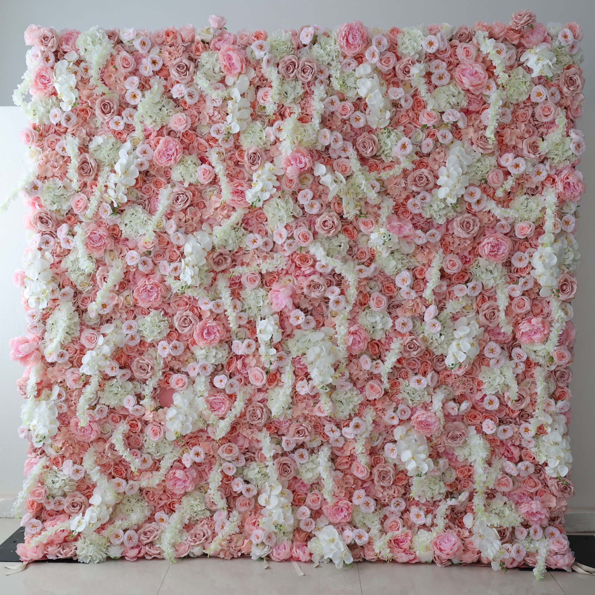 ValarFlowers Pink Rose Peony Artificial Flower Wall Backdrop for Wedding & Event Decor VF-304