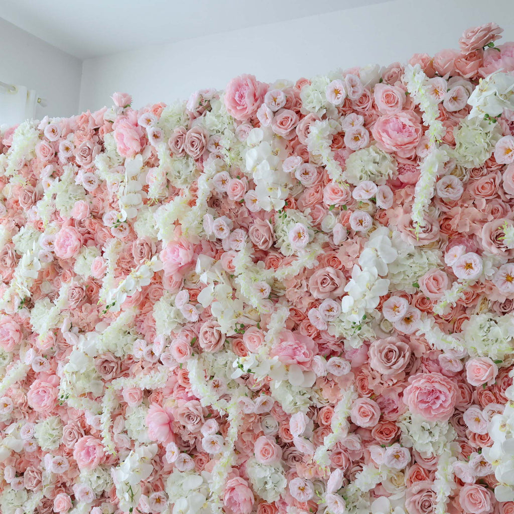 ValarFlowers Pink Rose Peony Artificial Flower Wall Backdrop for Wedding & Event Decor VF-304