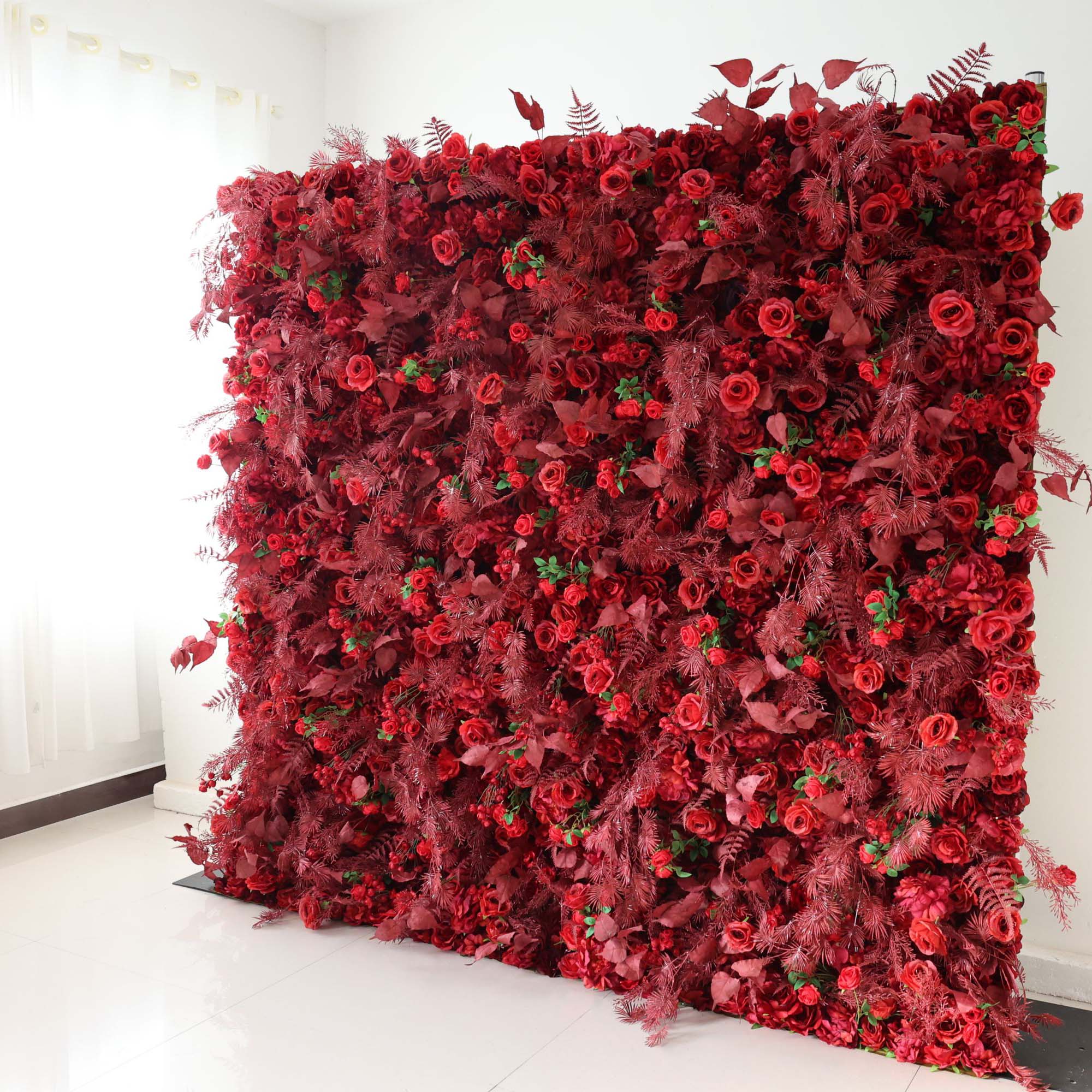 ValarFlowers Pink White Rose Artificial Flower Wall Backdrop for Wedding & Event Decor VF-303