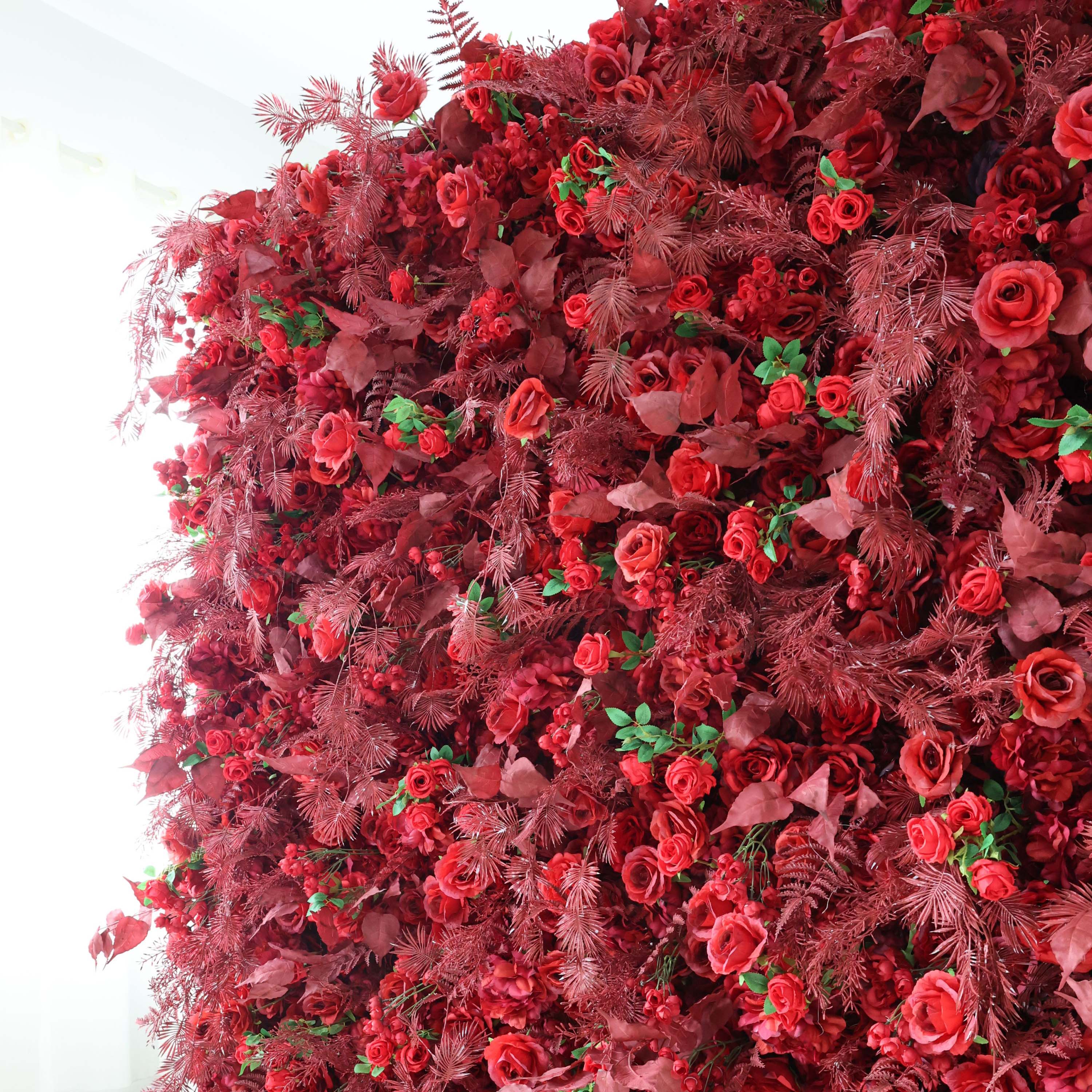 ValarFlowers Pink White Rose Artificial Flower Wall Backdrop for Wedding & Event Decor VF-303