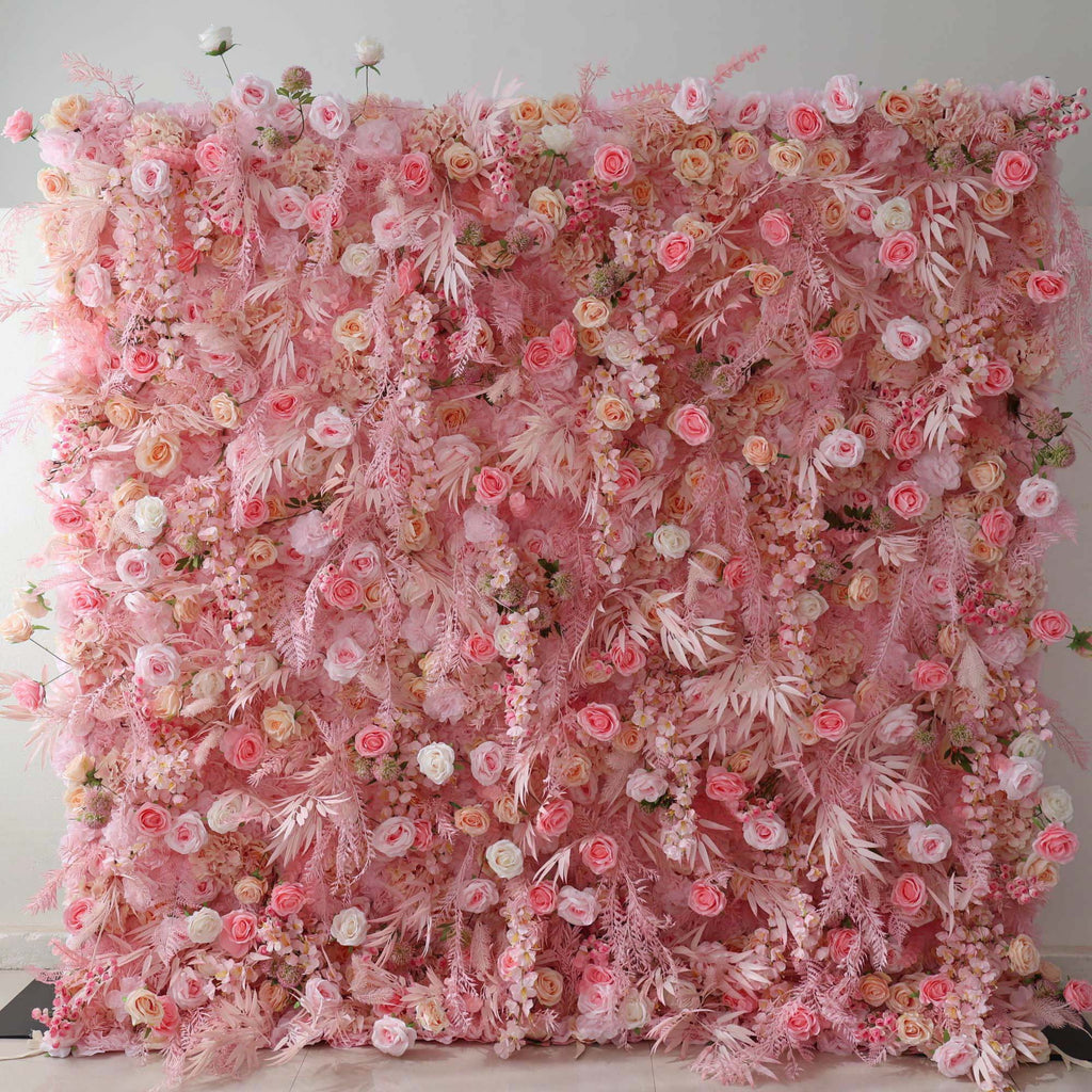 ValarFlowers Rose Peony Hydrangea Artificial Flower Wall Backdrop for Wedding & Event Decor VF-305
