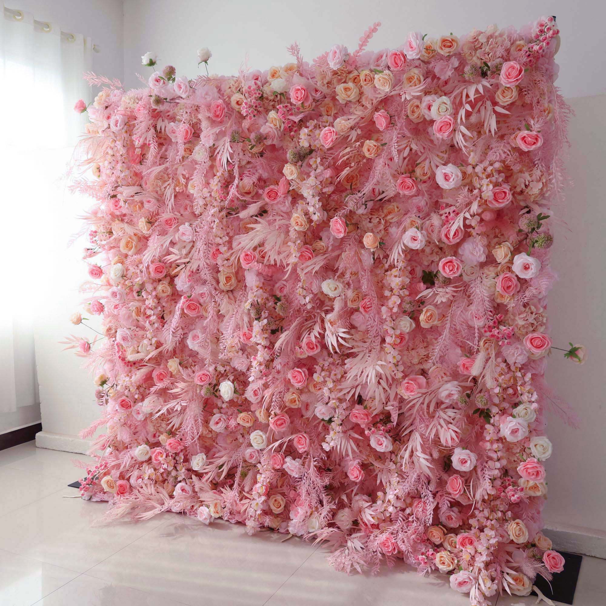ValarFlowers Rose Peony Hydrangea Artificial Flower Wall Backdrop for Wedding & Event Decor VF-305