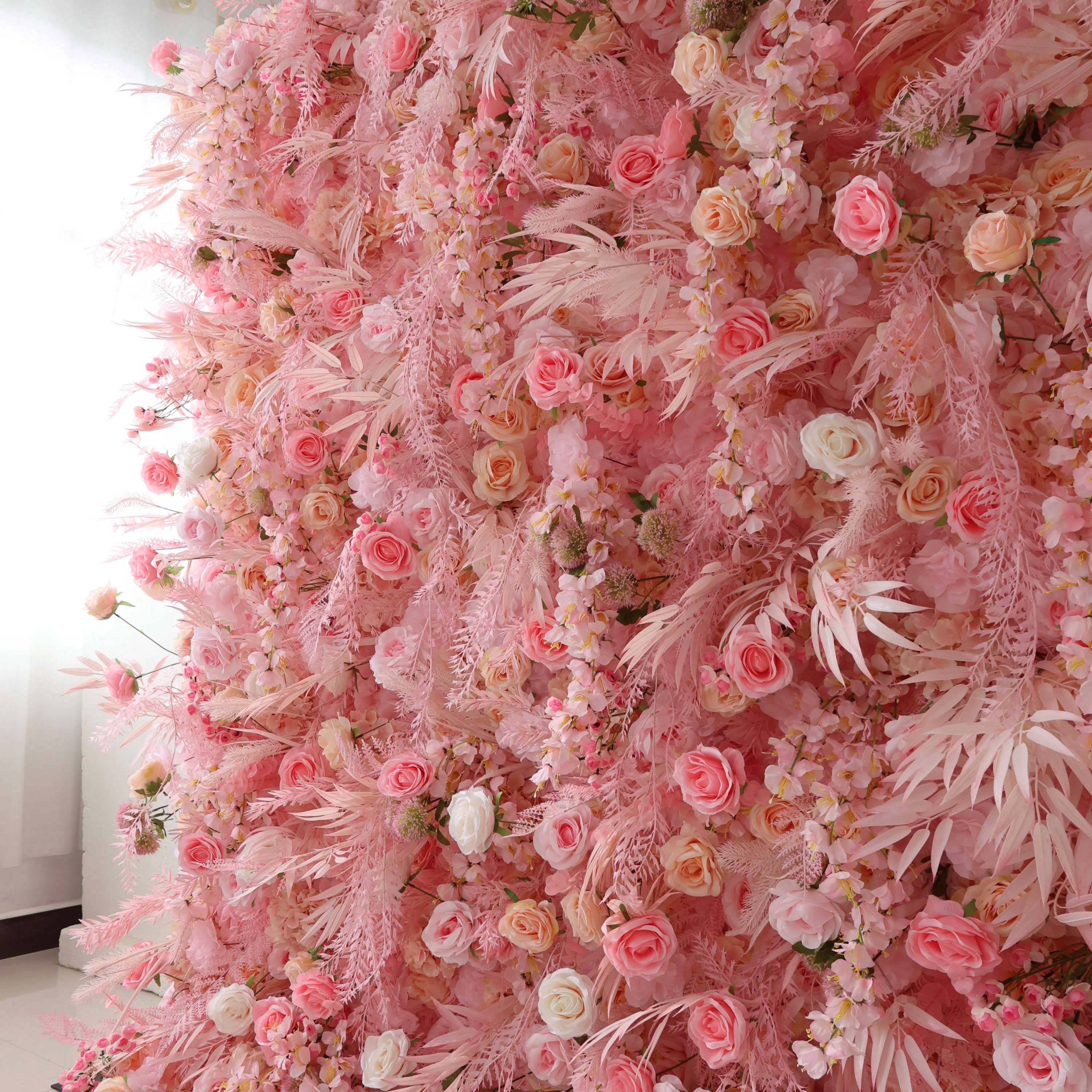 ValarFlowers Rose Peony Hydrangea Artificial Flower Wall Backdrop for Wedding & Event Decor VF-305