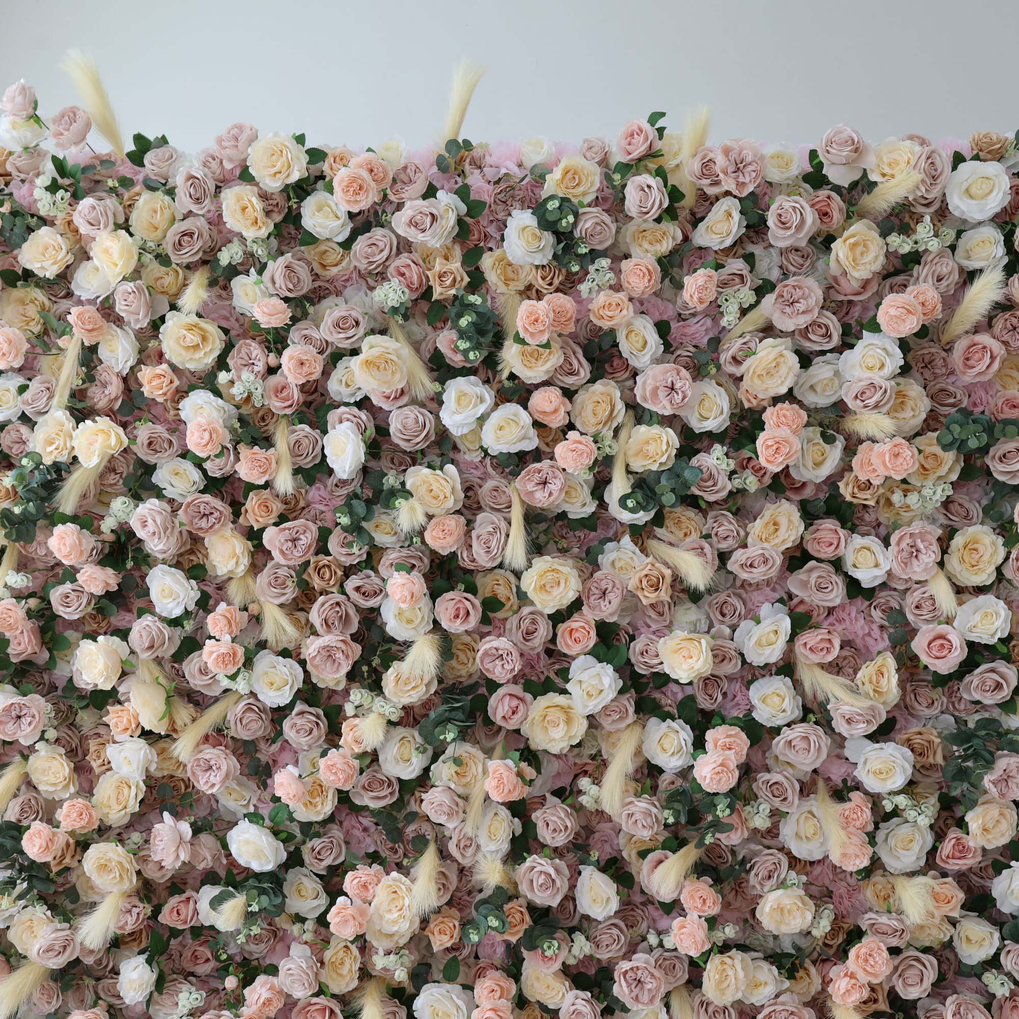 ValarFlowers Blush Pink White Artificial Flower Wall Backdrop for Wedding & Event Decor VF-302