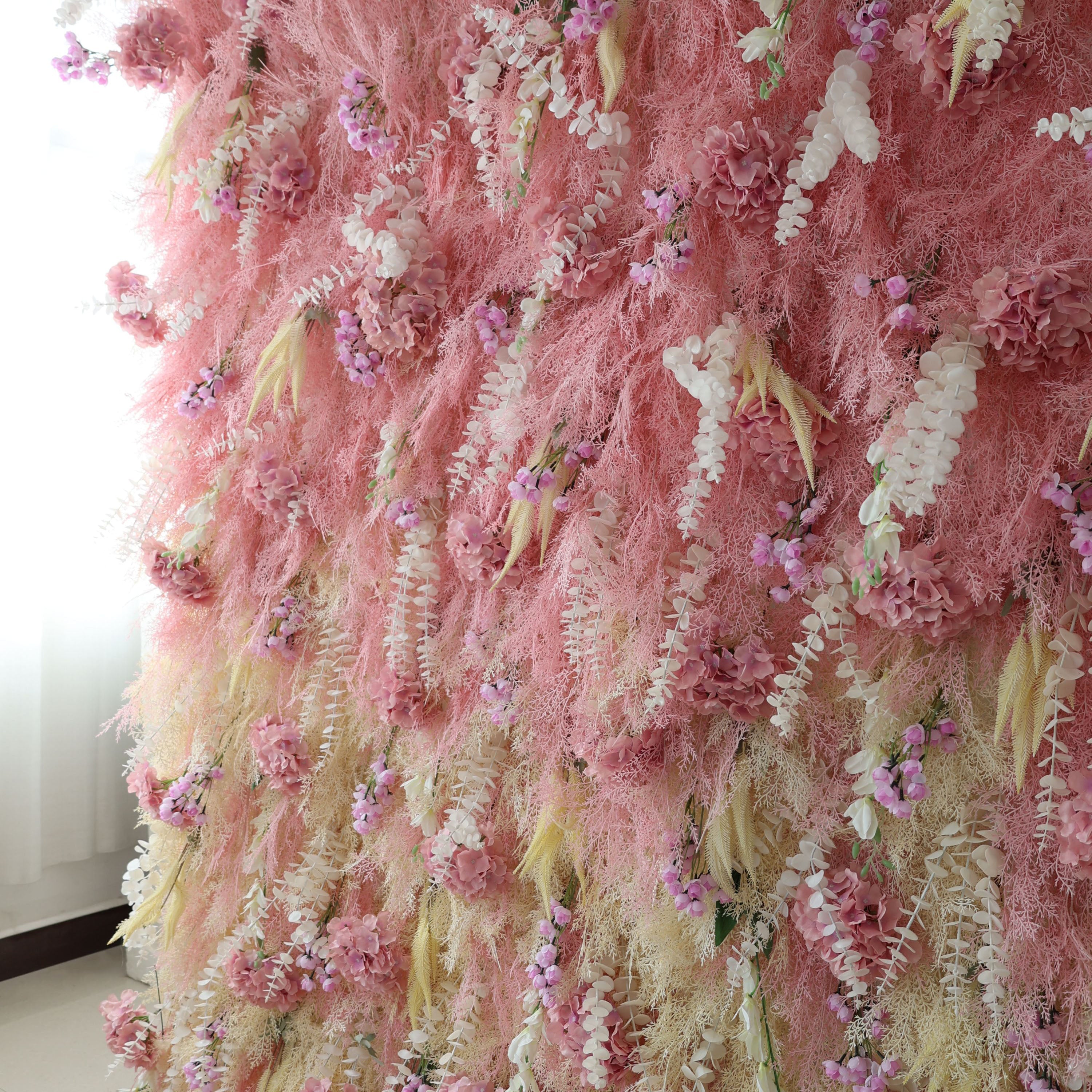 ValarFlowers Luxury Artificial Flower Wall Backdrop for Wedding & Event Decor VF-316