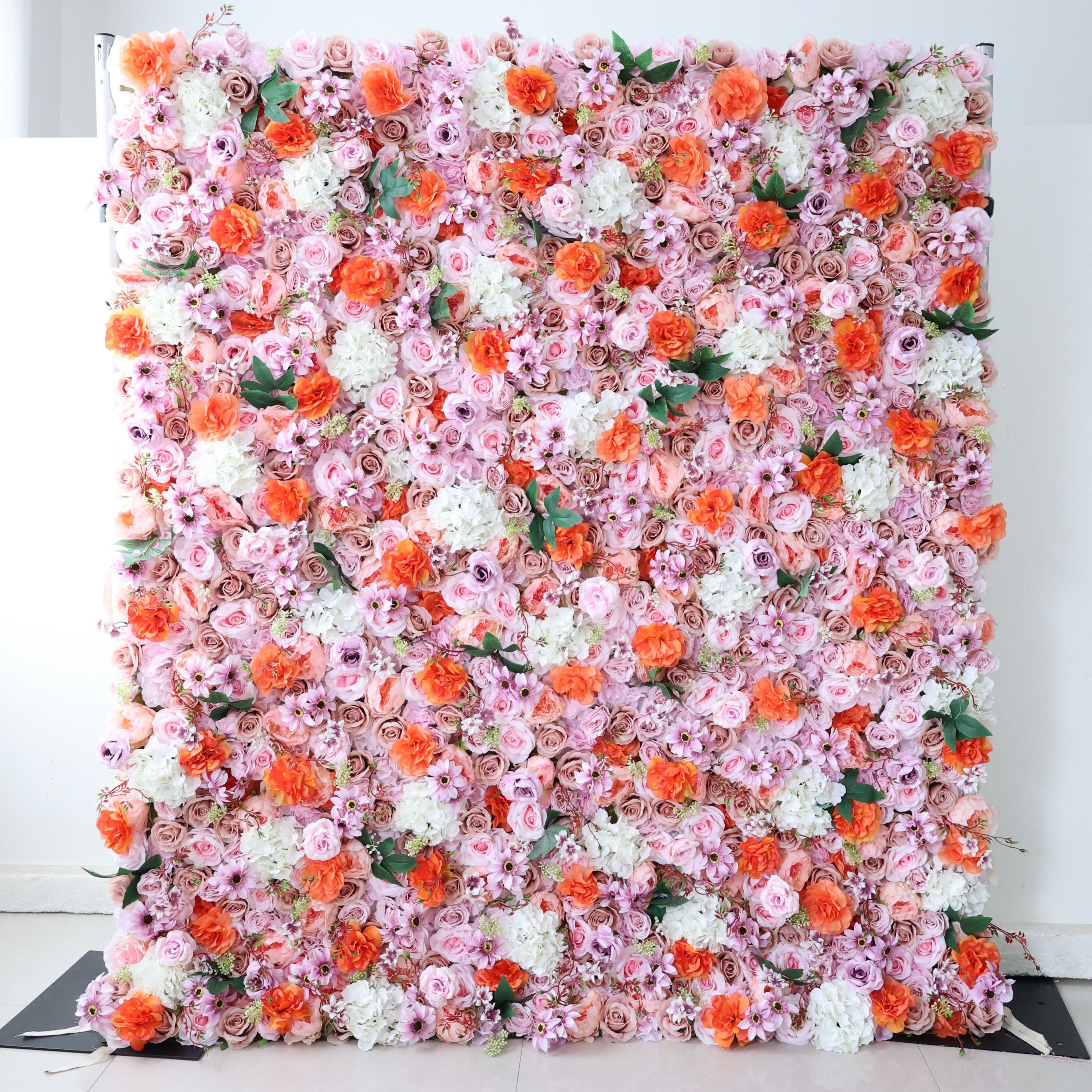ValarFlowers Pink White Rose Artificial Flower Wall Backdrop for Wedding & Event Decor VF-317
