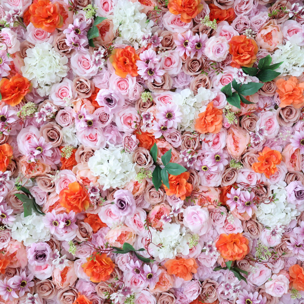 ValarFlowers Pink White Rose Artificial Flower Wall Backdrop for Wedding & Event Decor VF-317