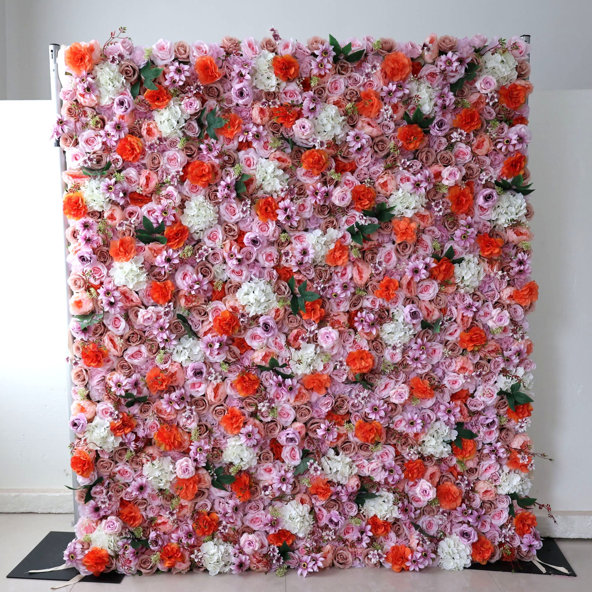 ValarFlowers Pink White Rose Artificial Flower Wall Backdrop for Wedding & Event Decor VF-317