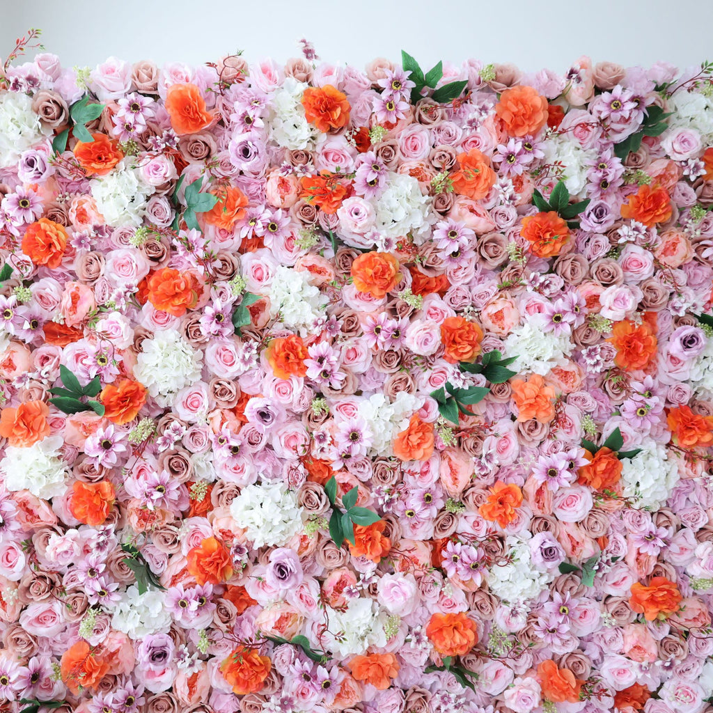 ValarFlowers Pink White Rose Artificial Flower Wall Backdrop for Wedding & Event Decor VF-317