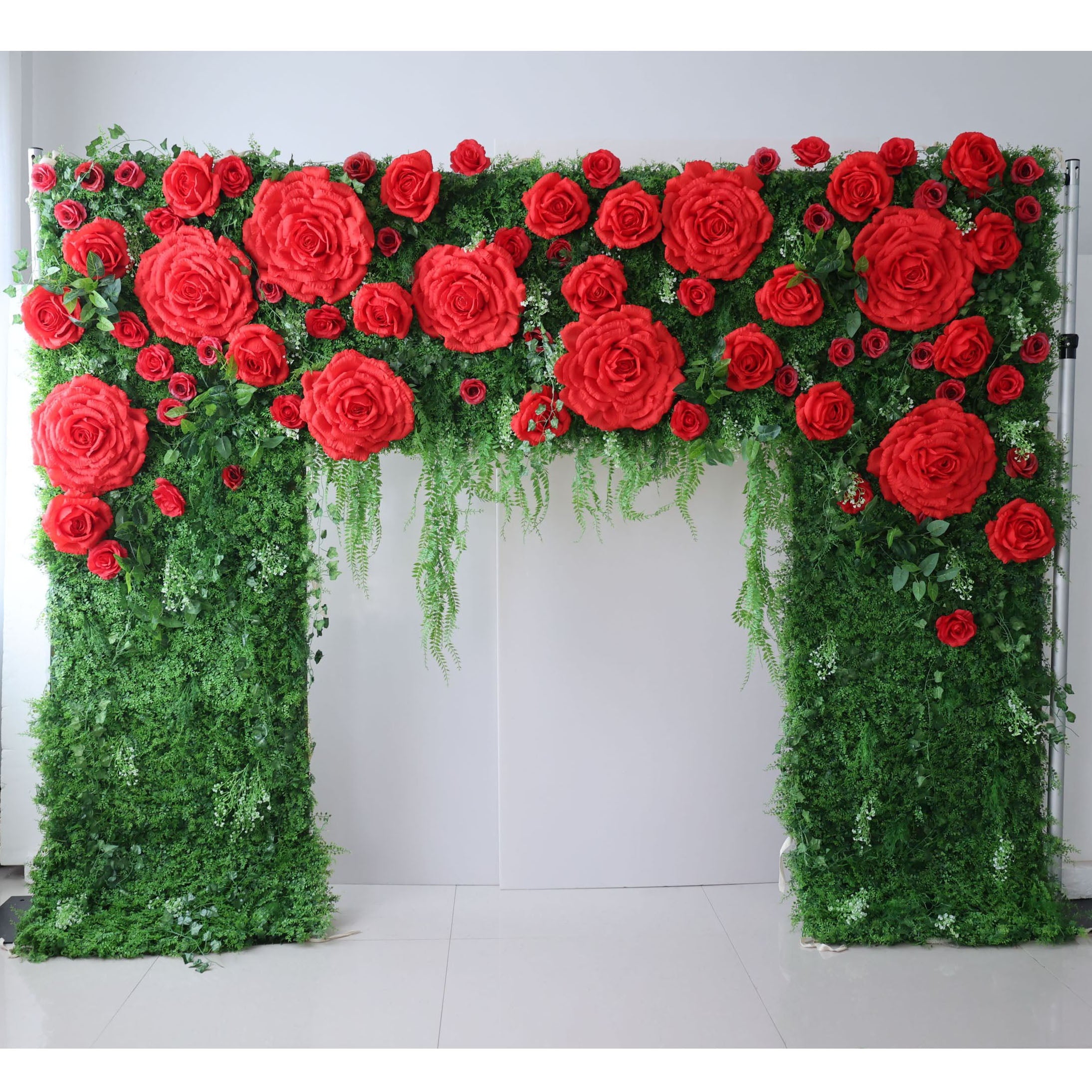 ValarFlowers Pink Ivory Rose Artificial Flower Wall Backdrop for Wedding & Event Decor VF-318