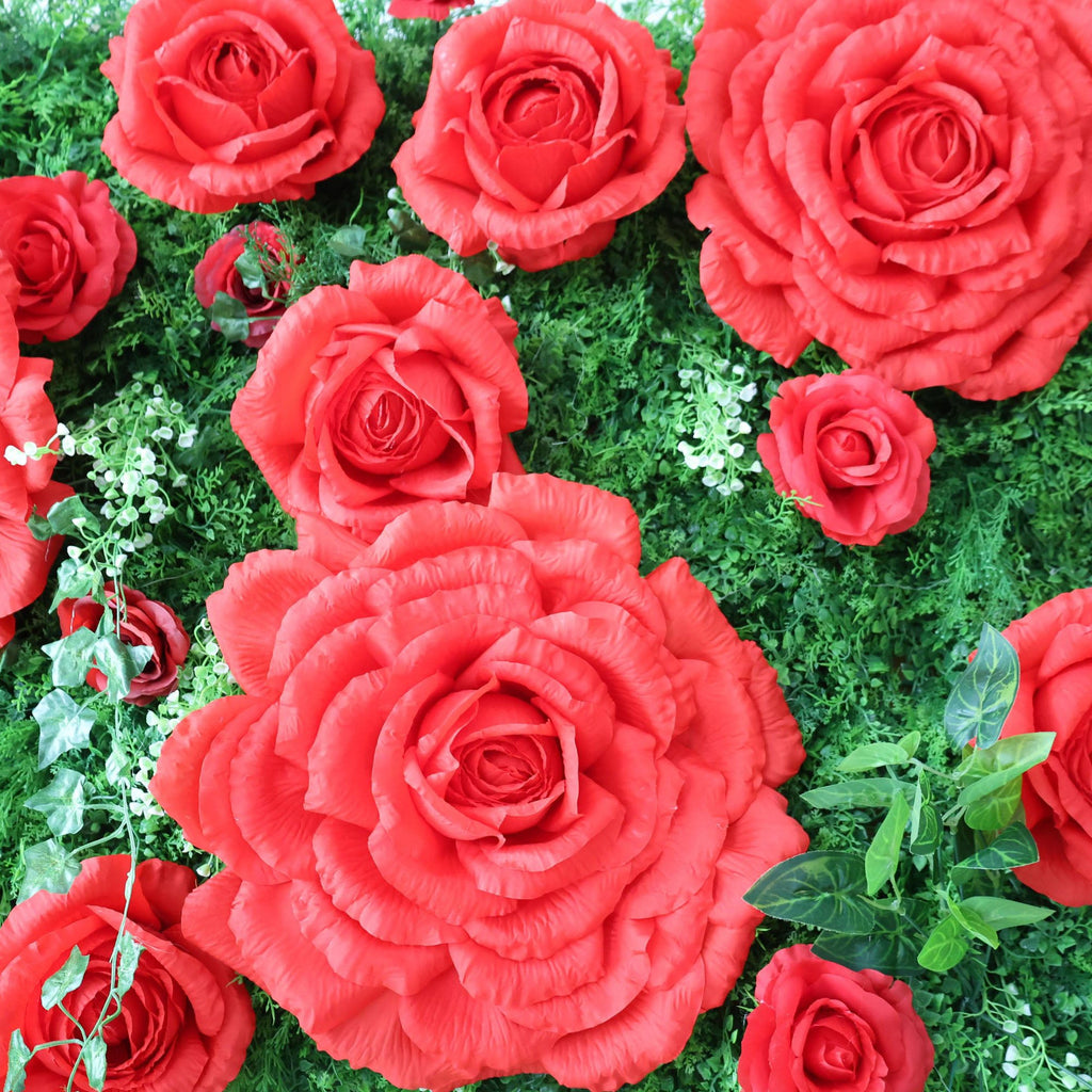 ValarFlowers Pink Ivory Rose Artificial Flower Wall Backdrop for Wedding & Event Decor VF-318