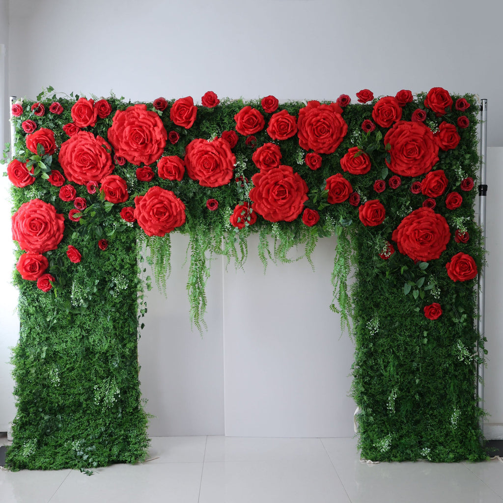 ValarFlowers Pink Ivory Rose Artificial Flower Wall Backdrop for Wedding & Event Decor VF-318