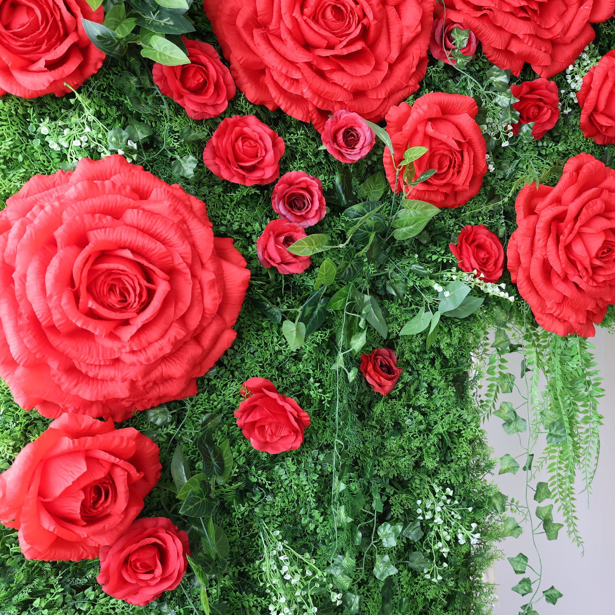 ValarFlowers Pink Ivory Rose Artificial Flower Wall Backdrop for Wedding & Event Decor VF-318