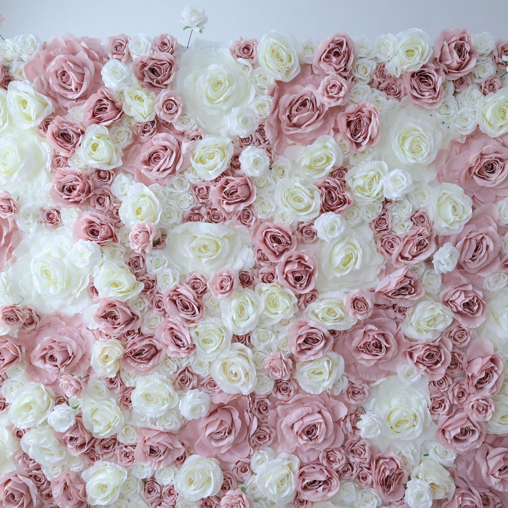 ValarFlowers Blush Pink Ivory Artificial Flower Wall Backdrop for Wedding & Event Decor VF-315