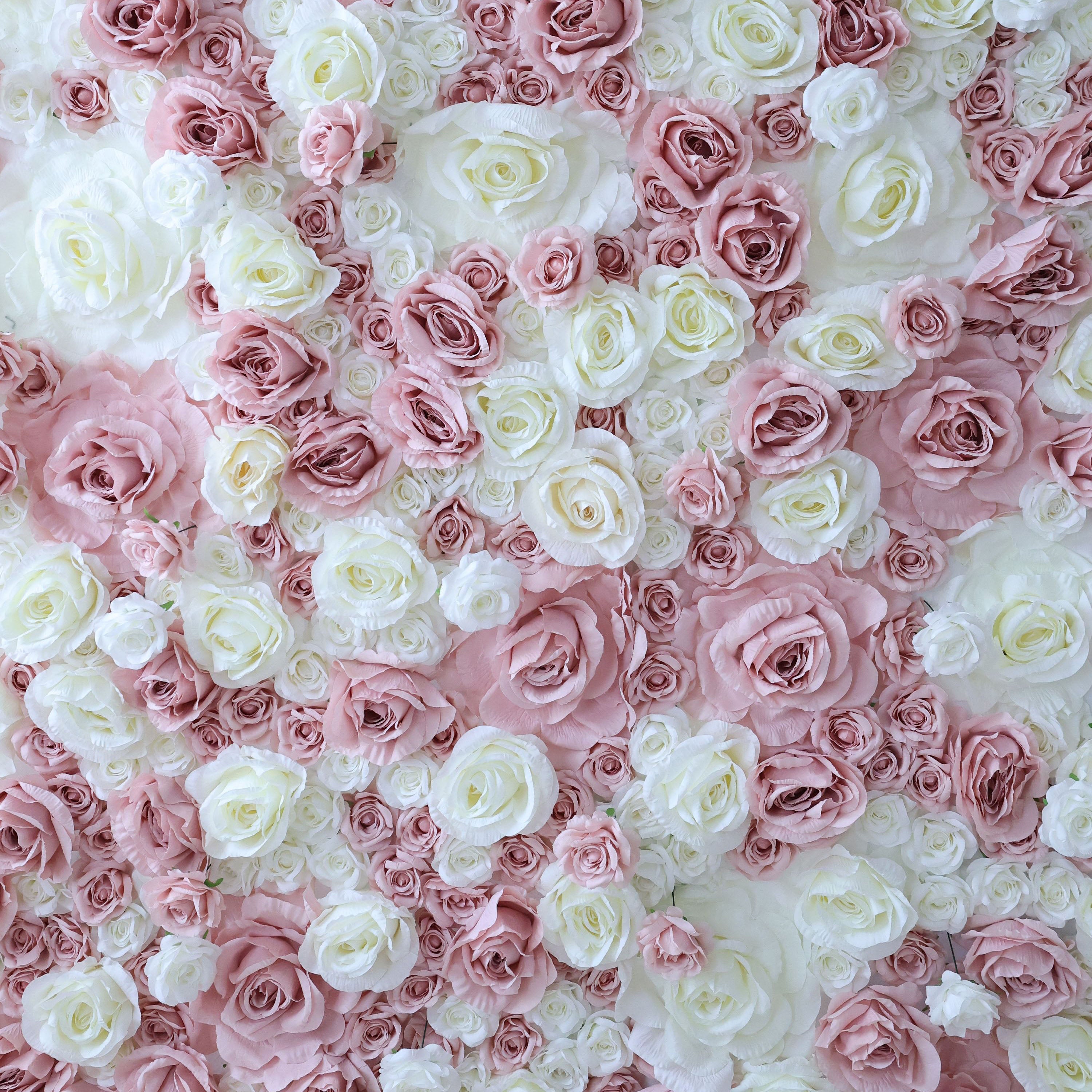 ValarFlowers Blush Pink Ivory Artificial Flower Wall Backdrop for Wedding & Event Decor VF-315