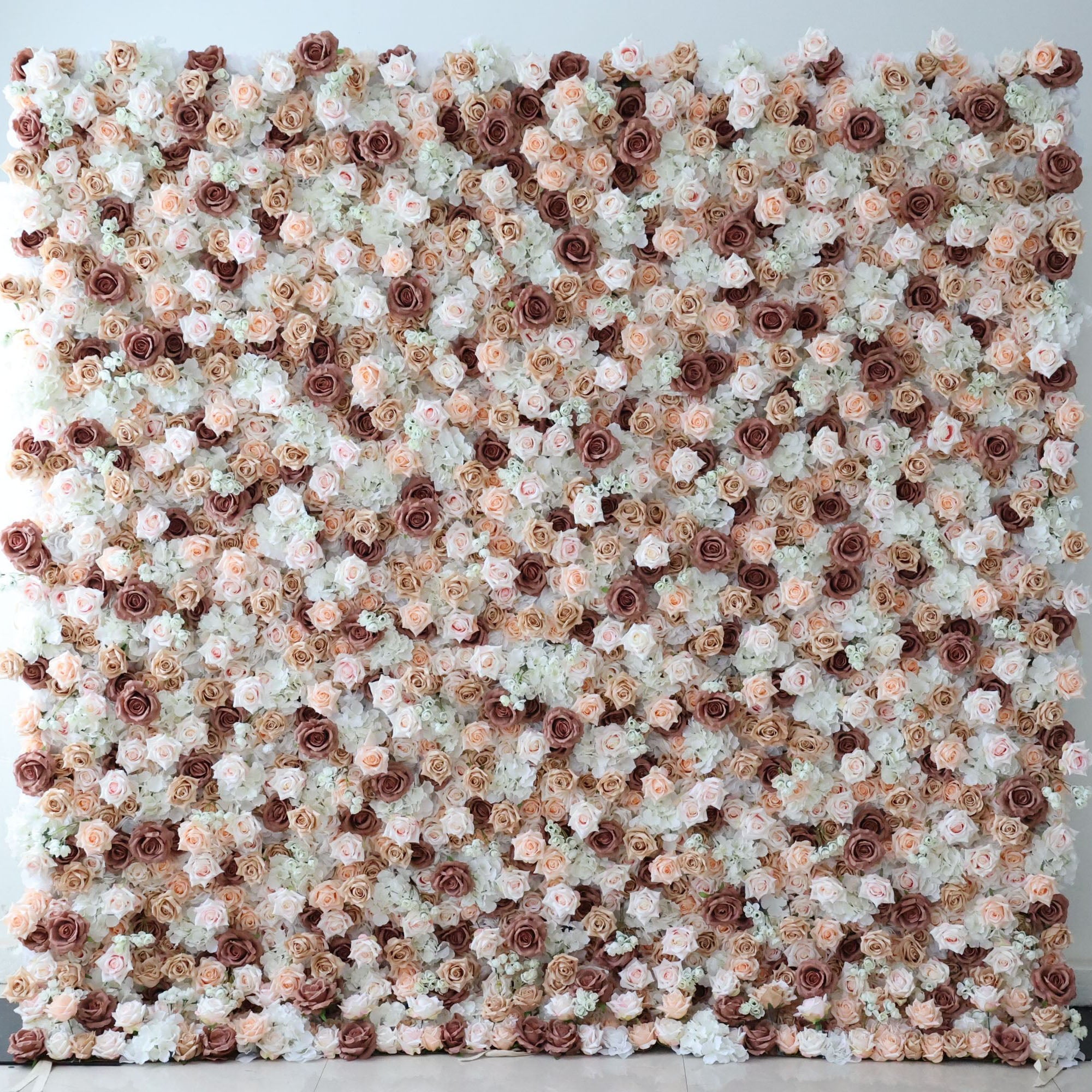 ValarFlowers Brown Khaki Artificial Flower Wall Backdrop for Wedding & Event Decor VF-295