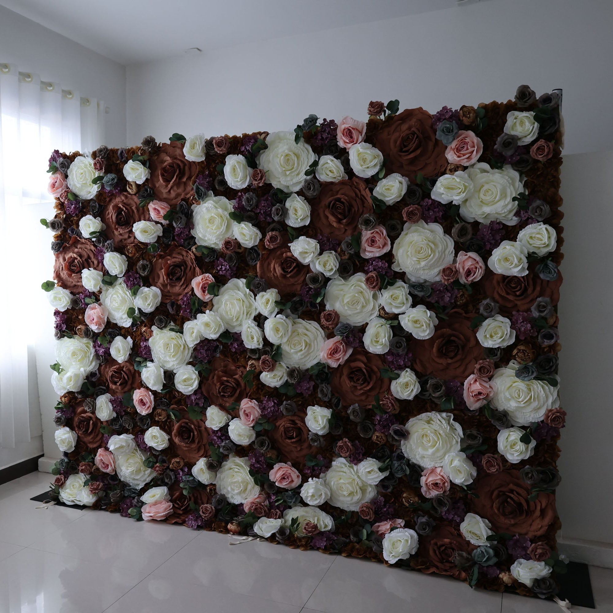 ValarFlowers Rose Peony Hydrangea Artificial Flower Wall Backdrop for Wedding & Event Decor VF-320
