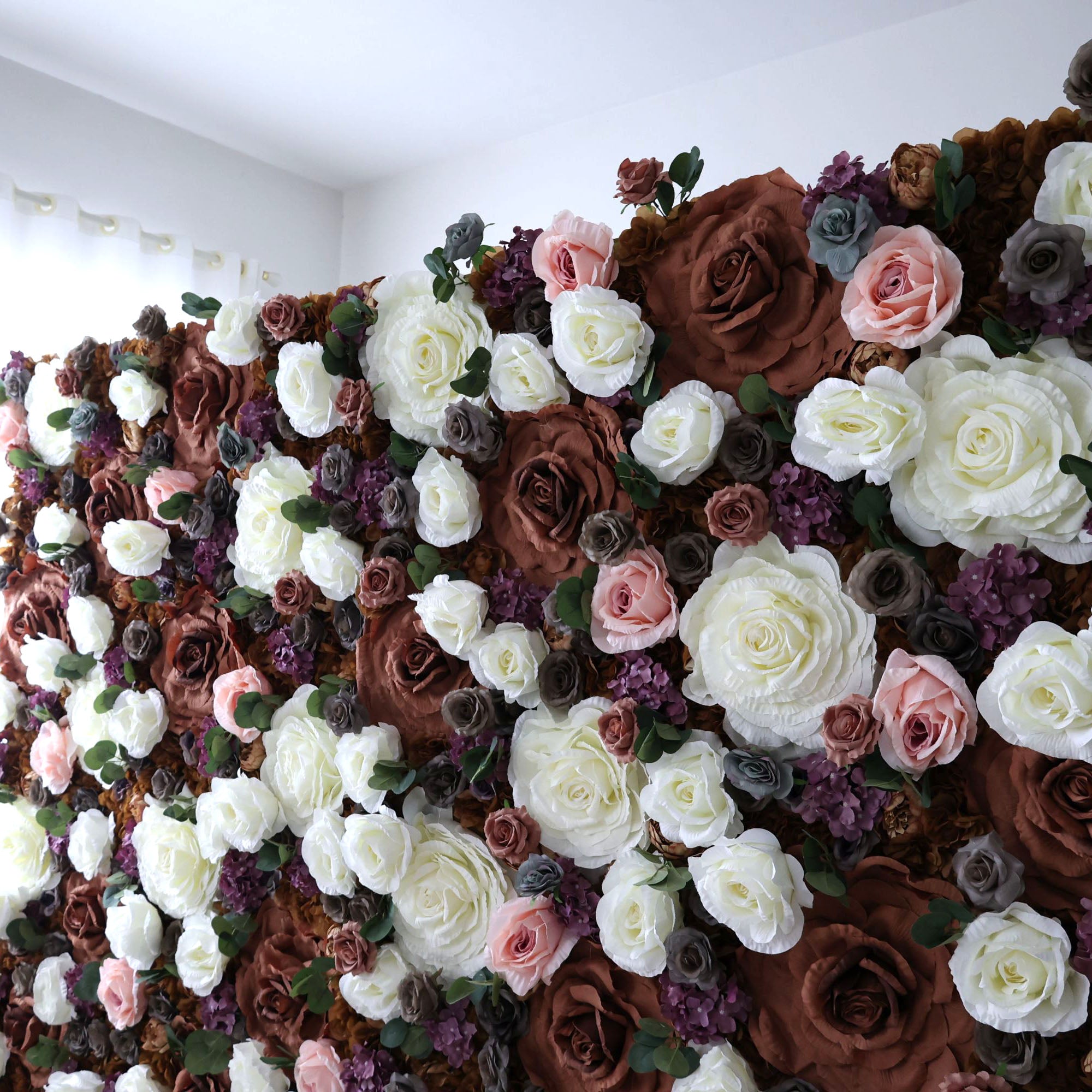 ValarFlowers Rose Peony Hydrangea Artificial Flower Wall Backdrop for Wedding & Event Decor VF-320