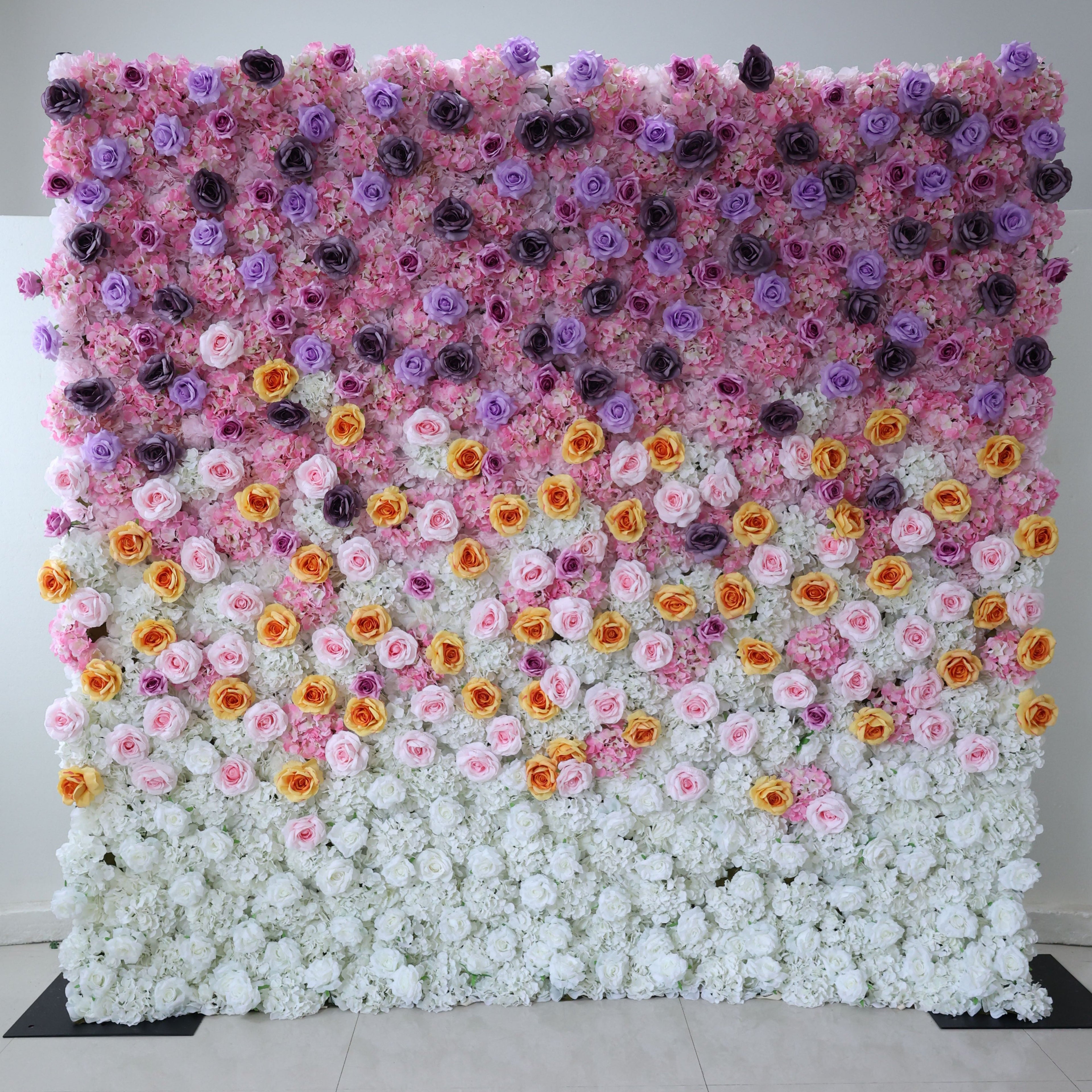 ValarFlowers Pink Rose Peony Artificial Flower Wall Backdrop for Wedding & Event Decor VF-390