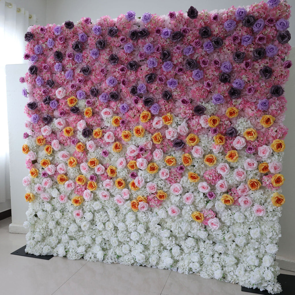 ValarFlowers Pink Rose Peony Artificial Flower Wall Backdrop for Wedding & Event Decor VF-390