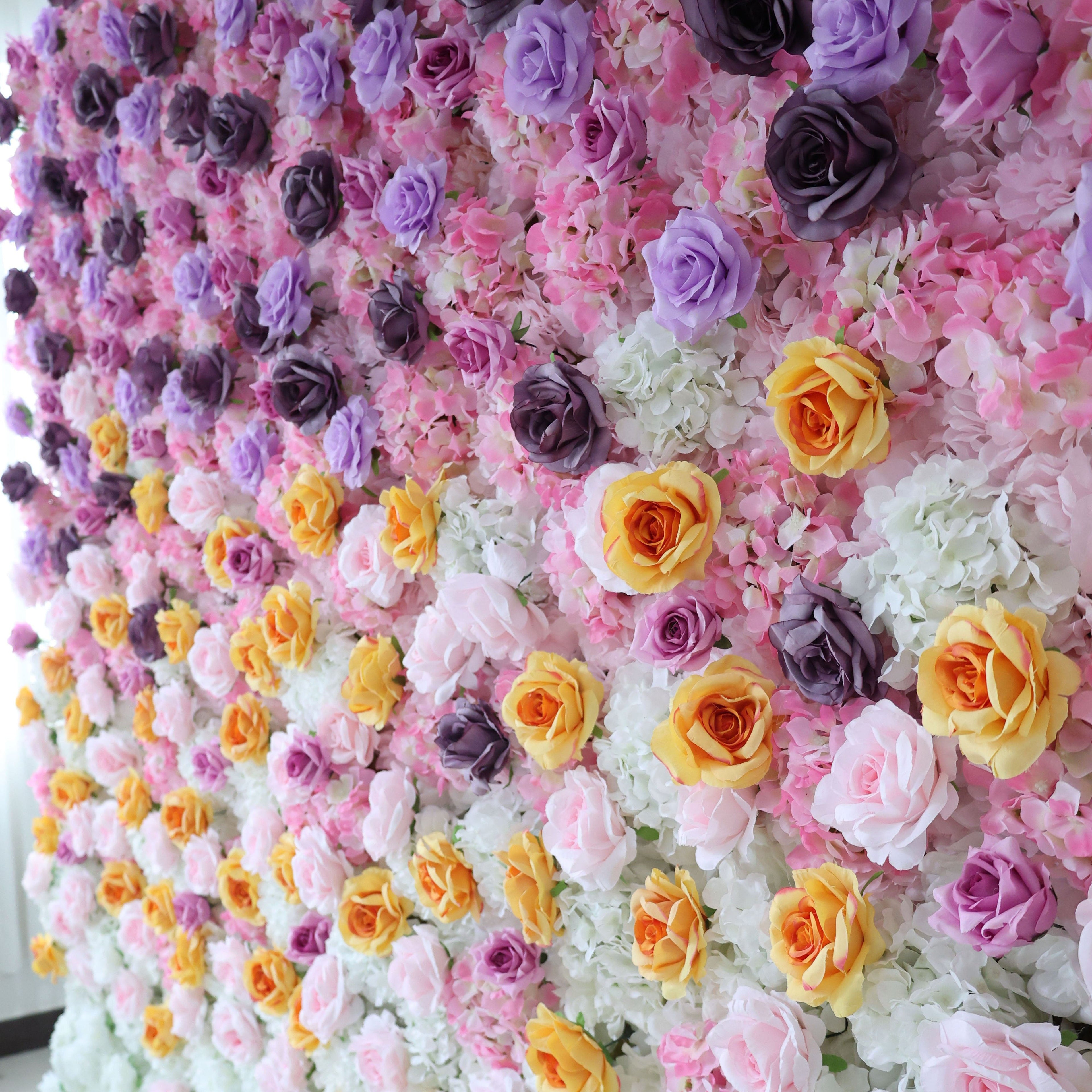 ValarFlowers Pink Rose Peony Artificial Flower Wall Backdrop for Wedding & Event Decor VF-390