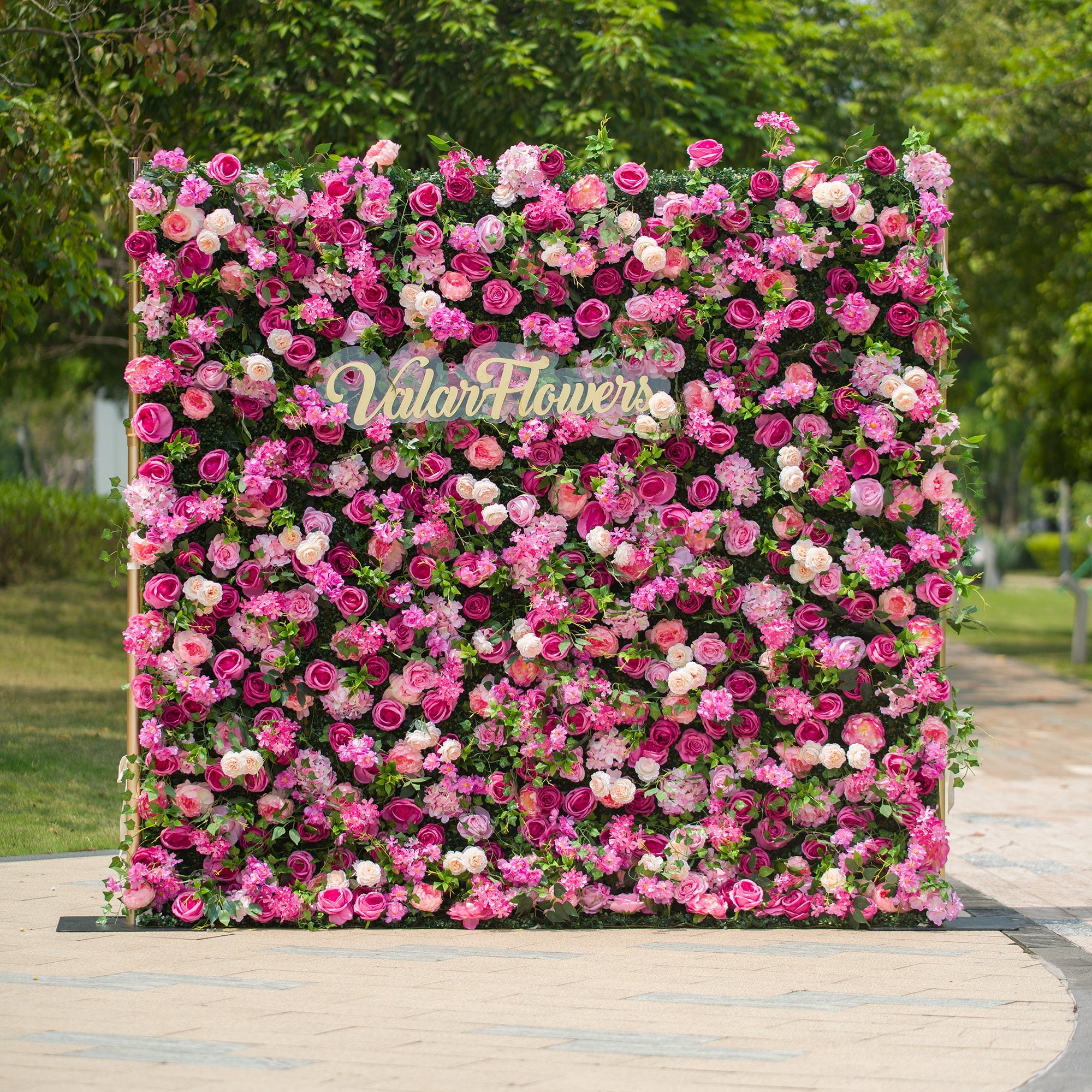 Radiant and Enchanting Multishade Pink Flower Backdrop by ValarFlowers A Vivid VF-325