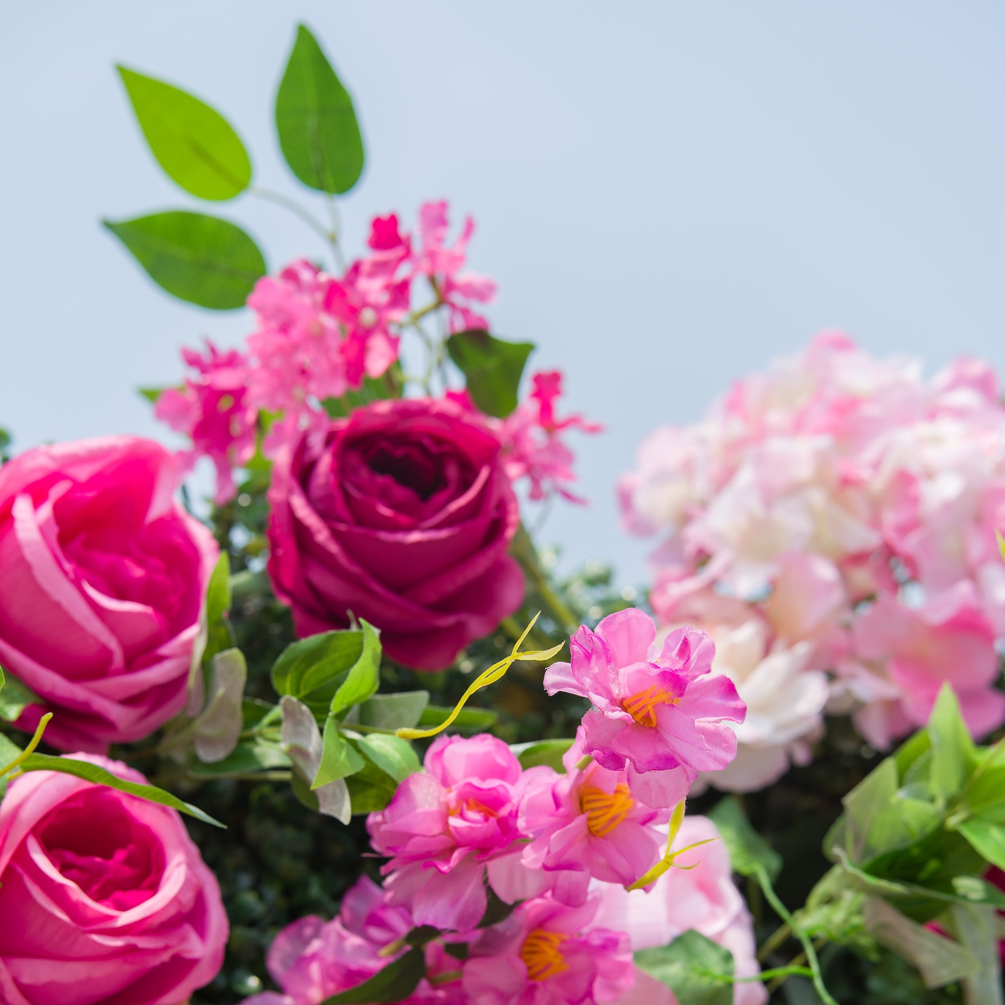 Radiant and Enchanting Multishade Pink Flower Backdrop by ValarFlowers A Vivid VF-325