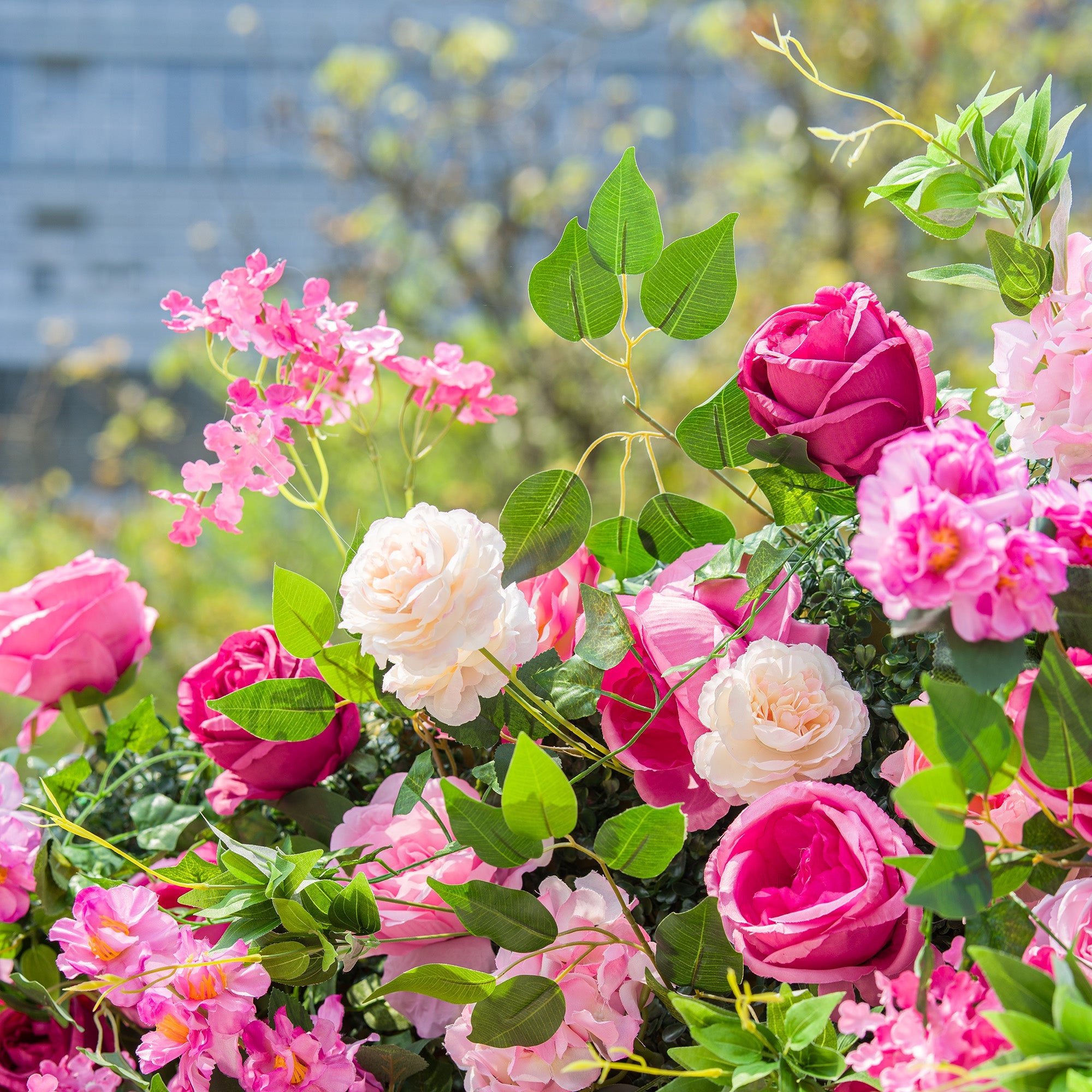 Radiant and Enchanting Multishade Pink Flower Backdrop by ValarFlowers A Vivid VF-325