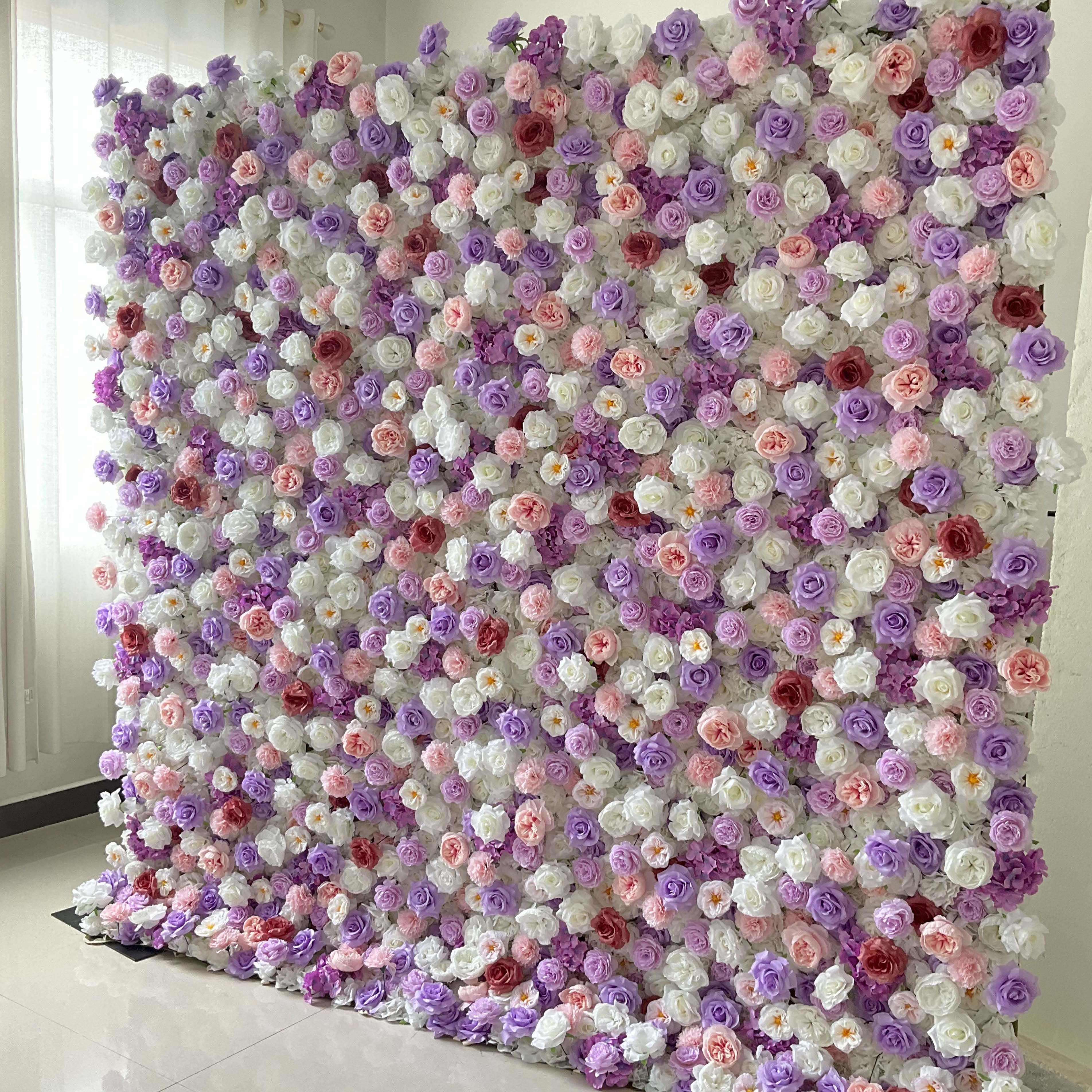 ValarFlowers Rose Peony Hydrangea Artificial Flower Wall Backdrop for Wedding & Event Decor VF-376