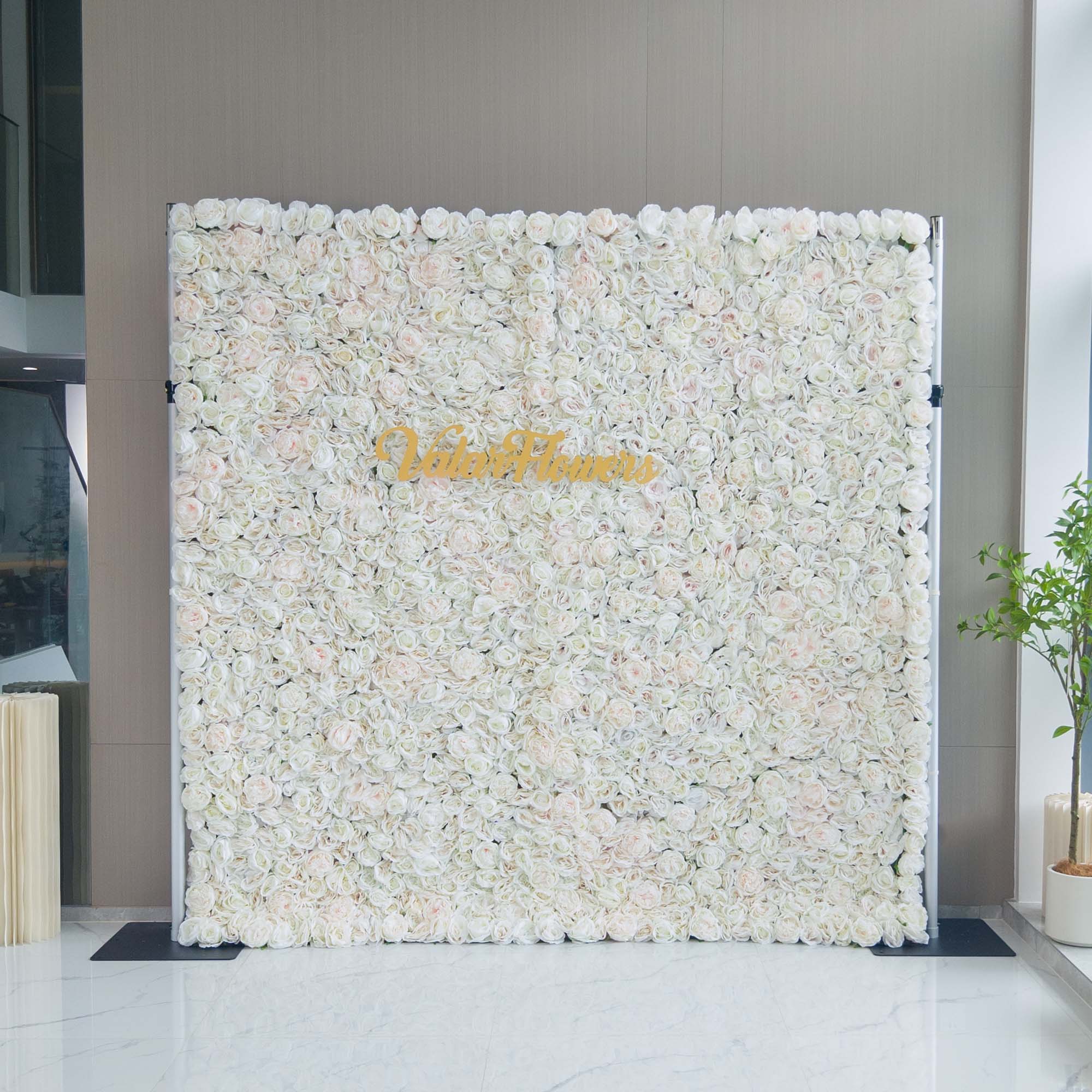 ValarFlowers Pink White Rose Artificial Flower Wall Backdrop for Wedding & Event Decor VF-306