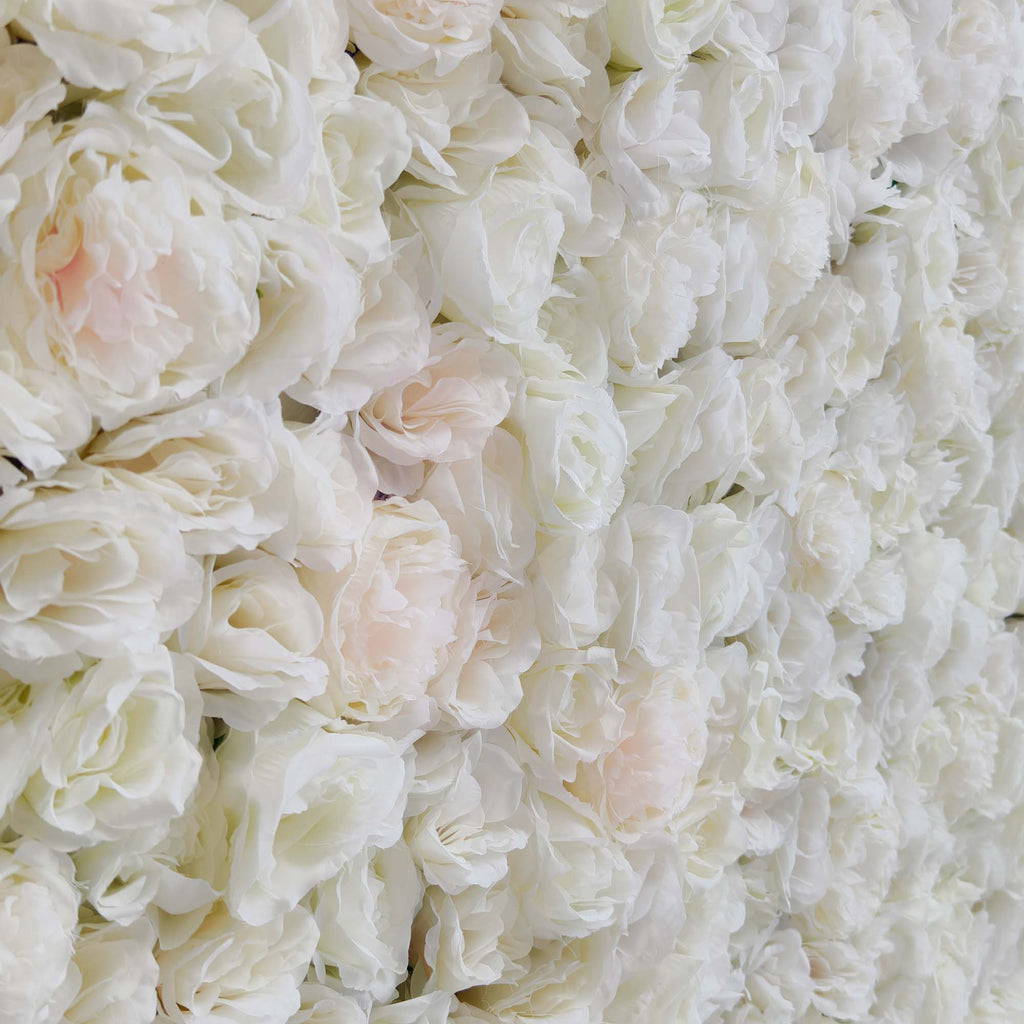 ValarFlowers Pink White Rose Artificial Flower Wall Backdrop for Wedding & Event Decor VF-306
